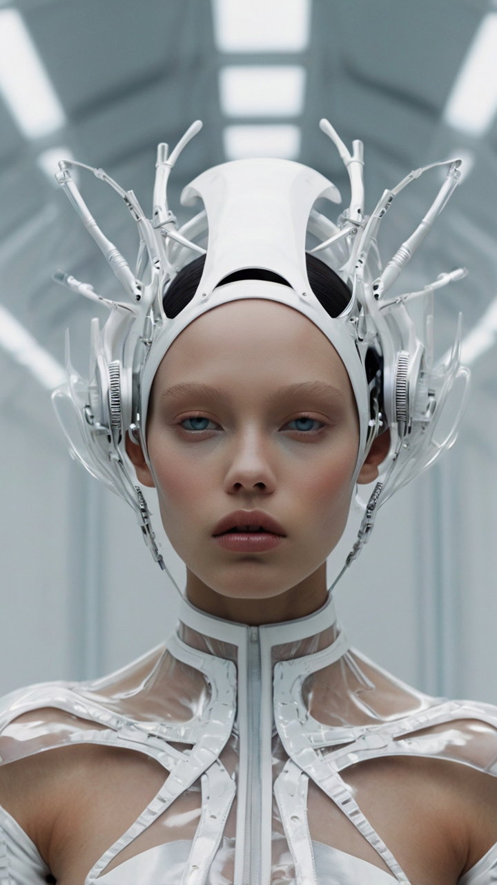 Avantgarde Fashion Model Clear Wings White Cyber Design 3