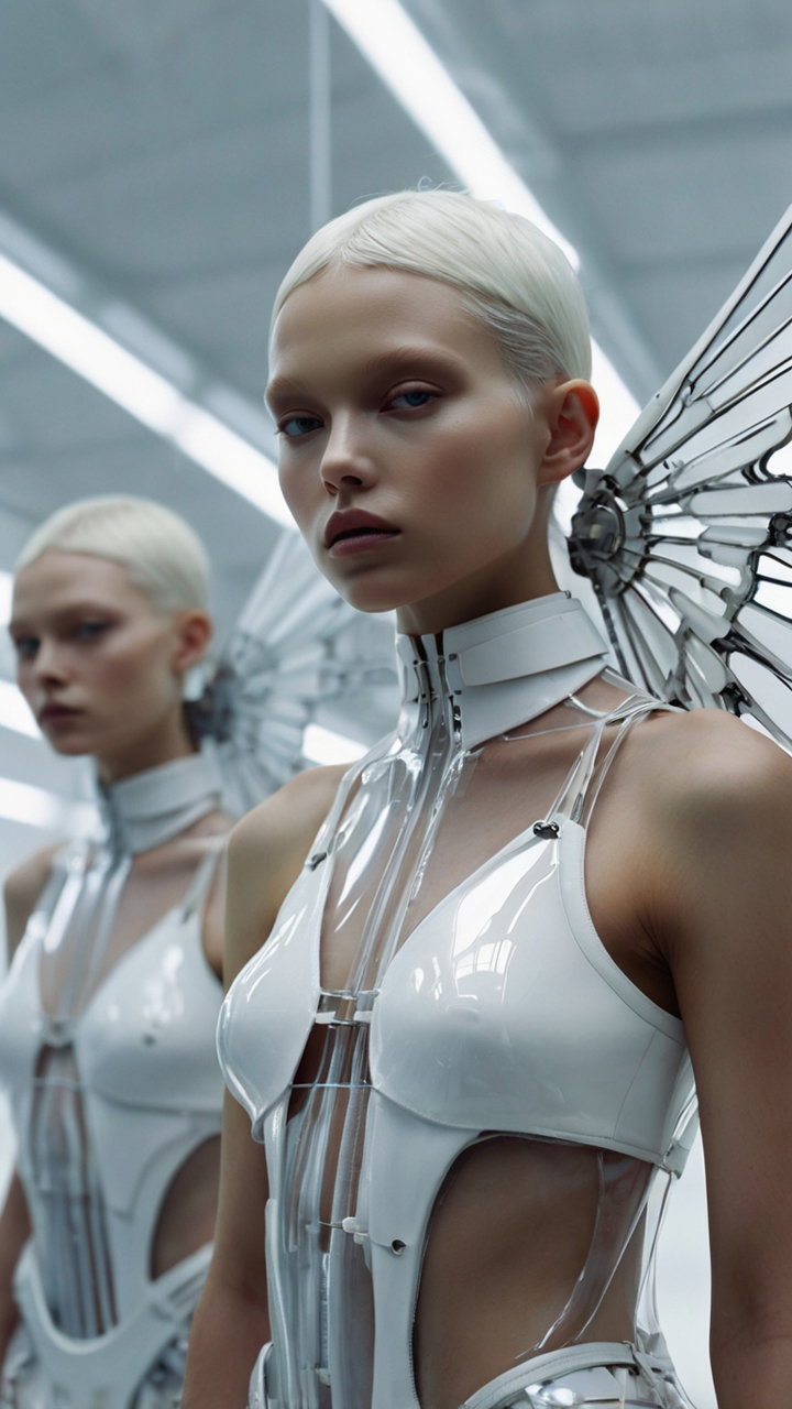 Avantgarde Fashion Model Clear Wings White Cyber Design 4