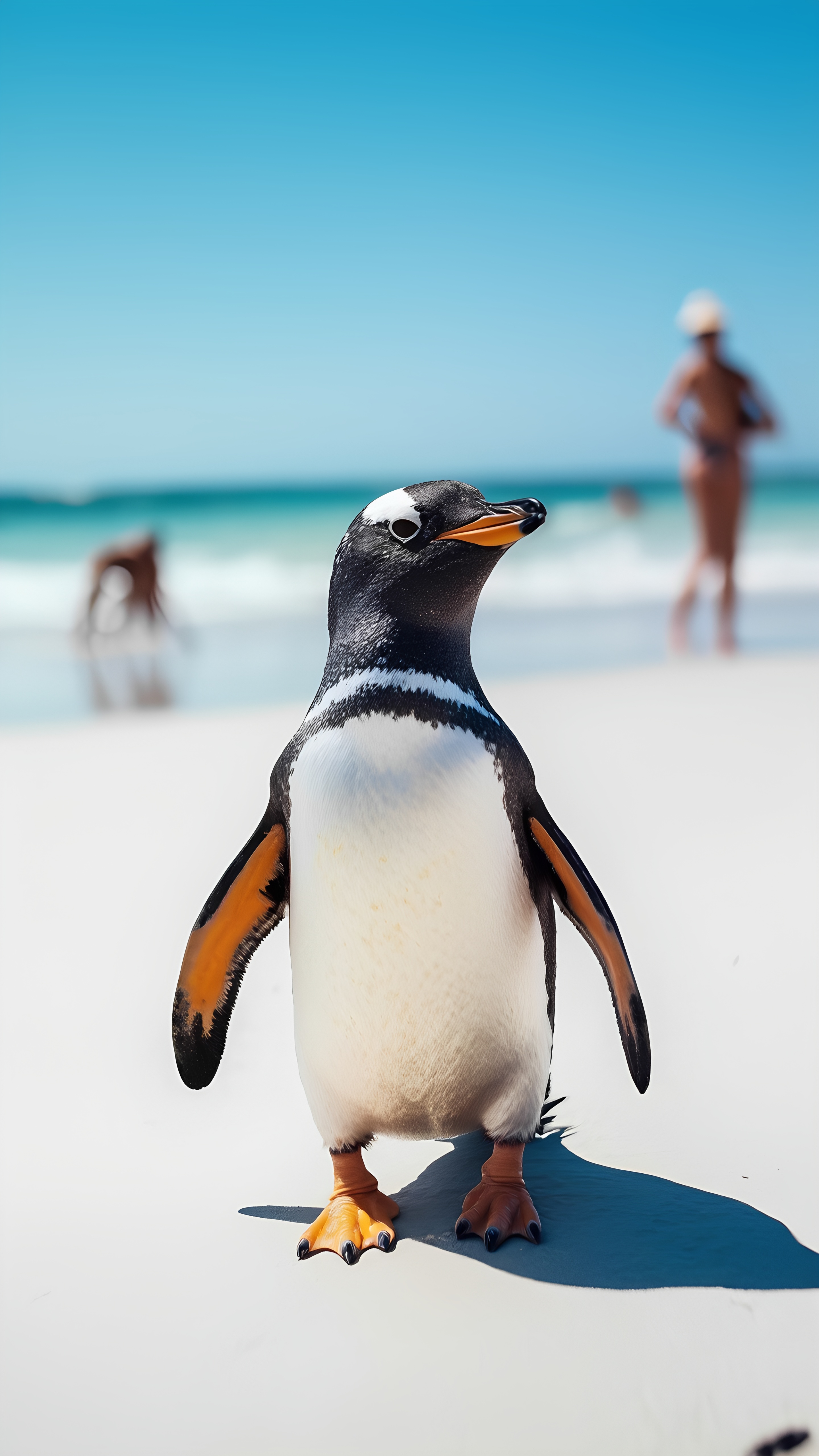 Beach Penguin Summer Scene 1