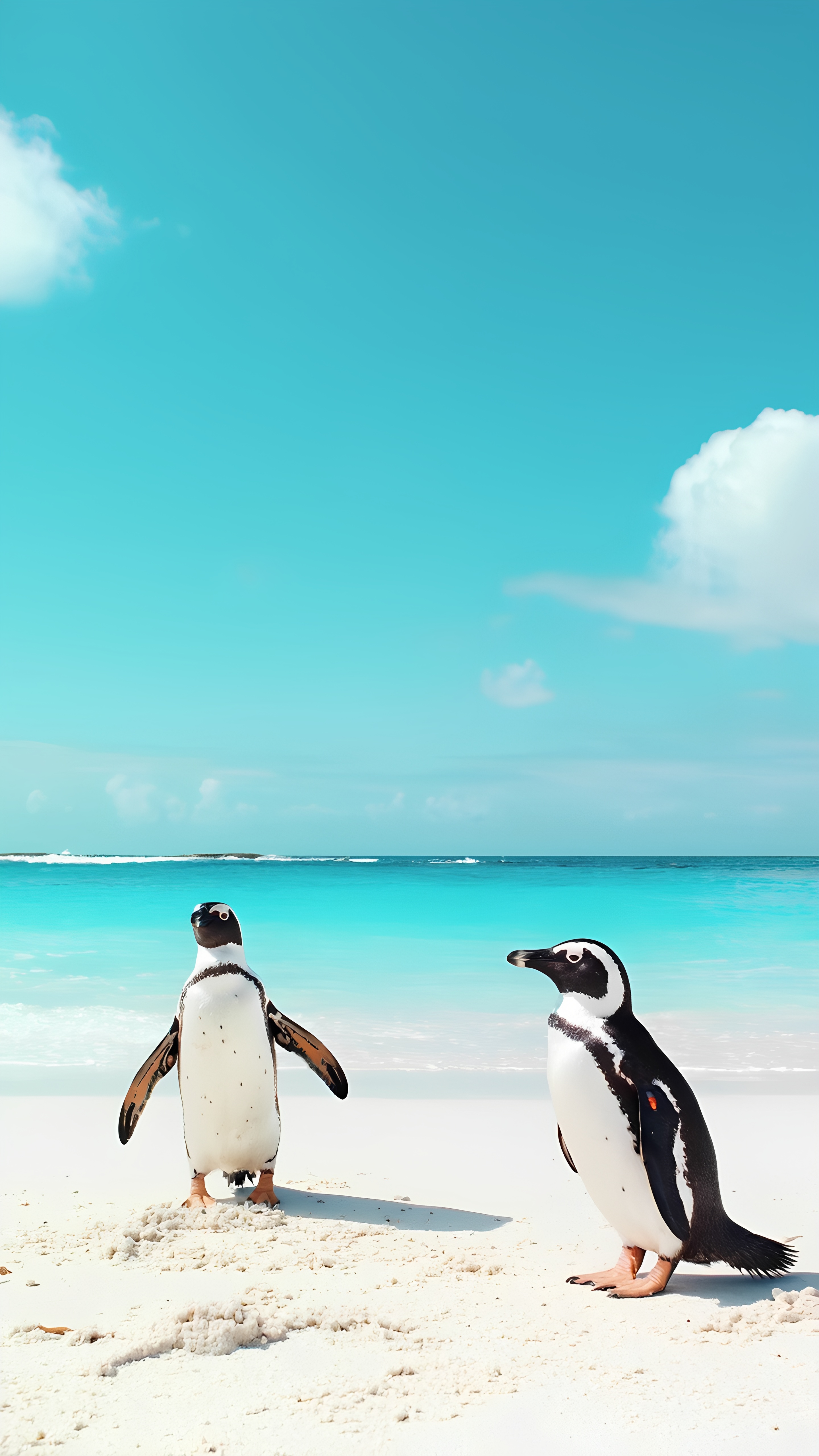 Beach Penguin Summer Scene 4