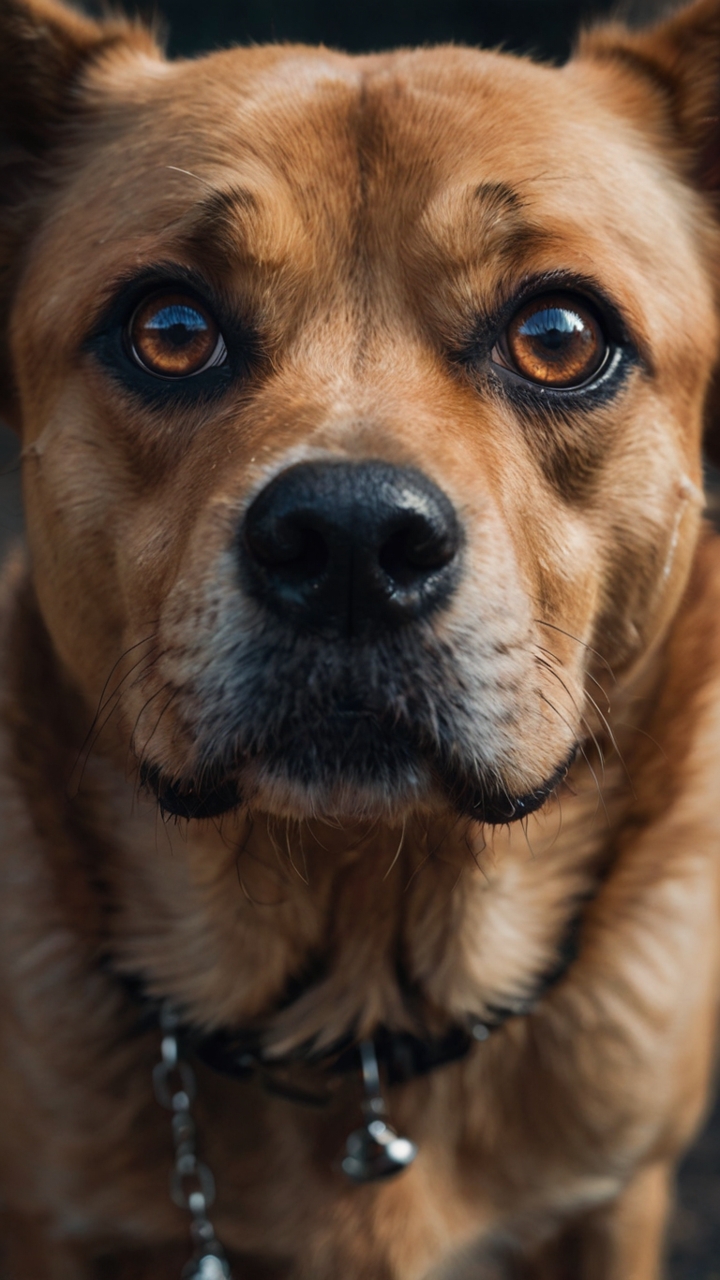 Big Eyed Dog Close Up Portrait Emotive Expression 1