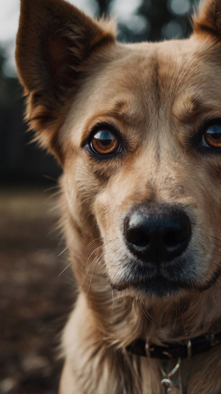 Big Eyed Dog Close Up Portrait Emotive Expression 3