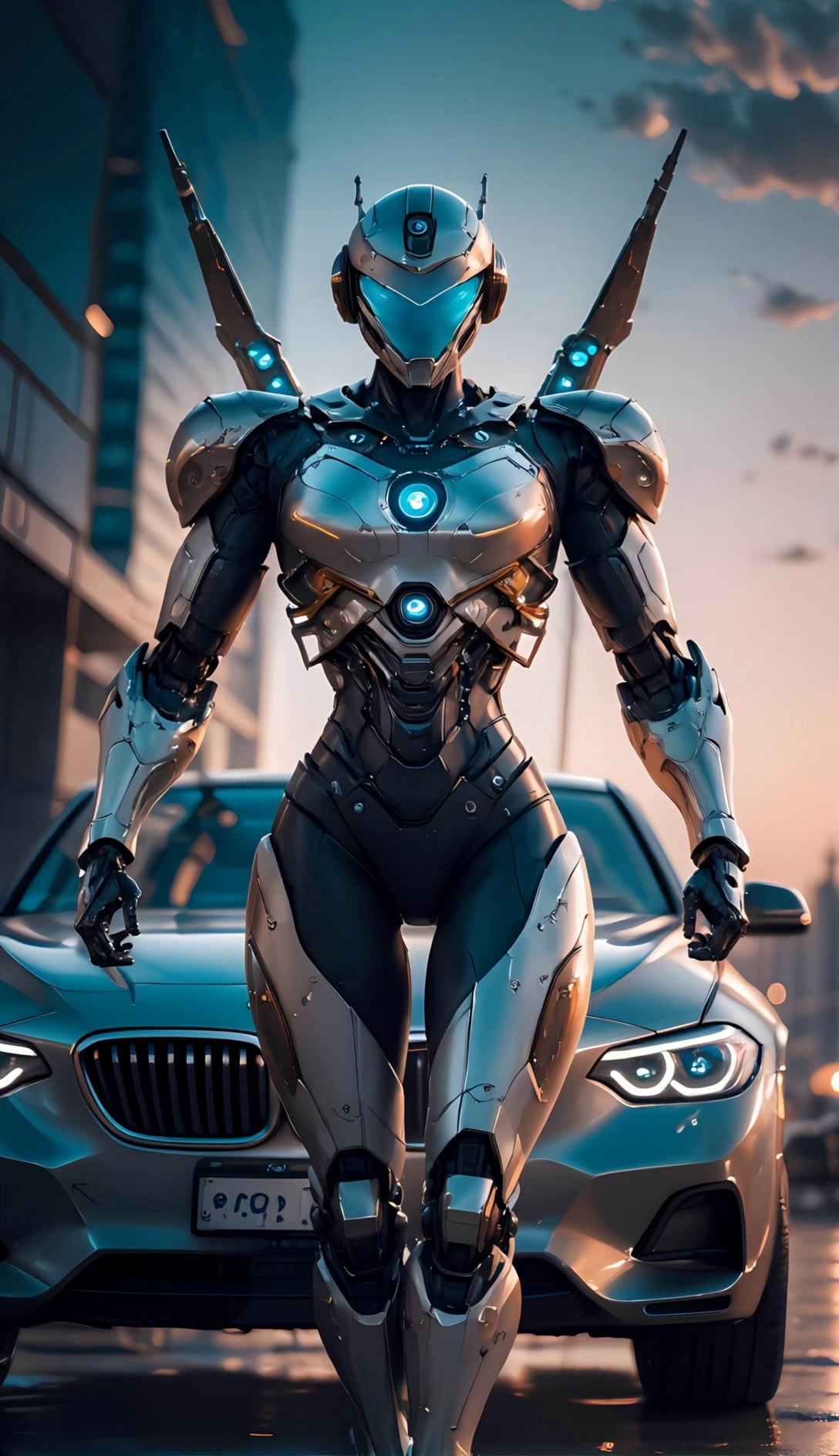 Bmw Female Robot In Front Of Car Video – video thumbnail