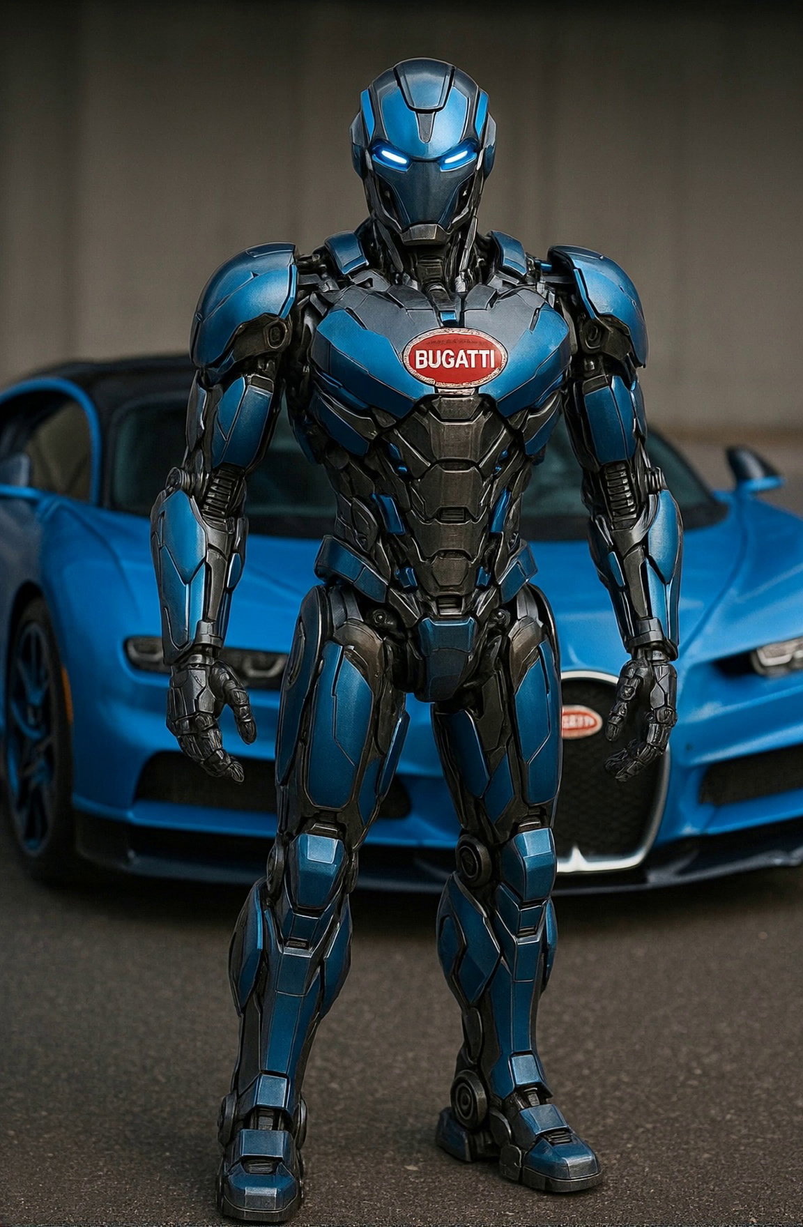 Bugatti Robot In Front Of Bugatti Video – video thumbnail