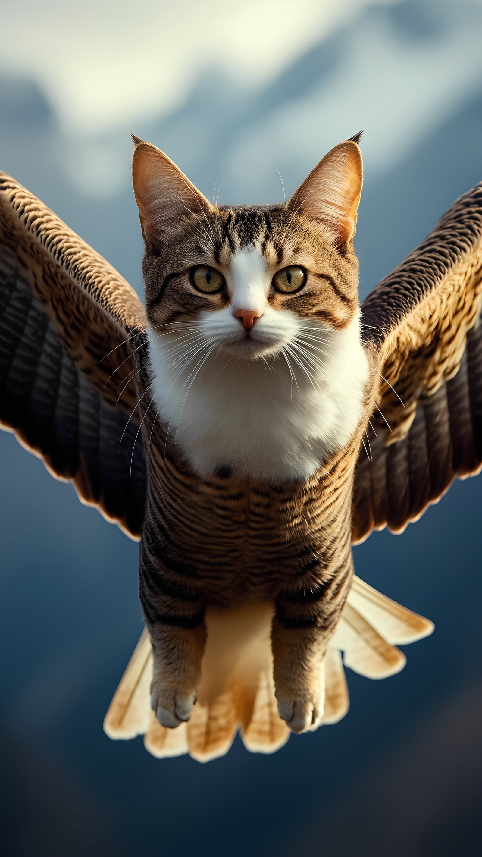 Cat Bird Hybrid Realistic Tabby Raptor Combination 2