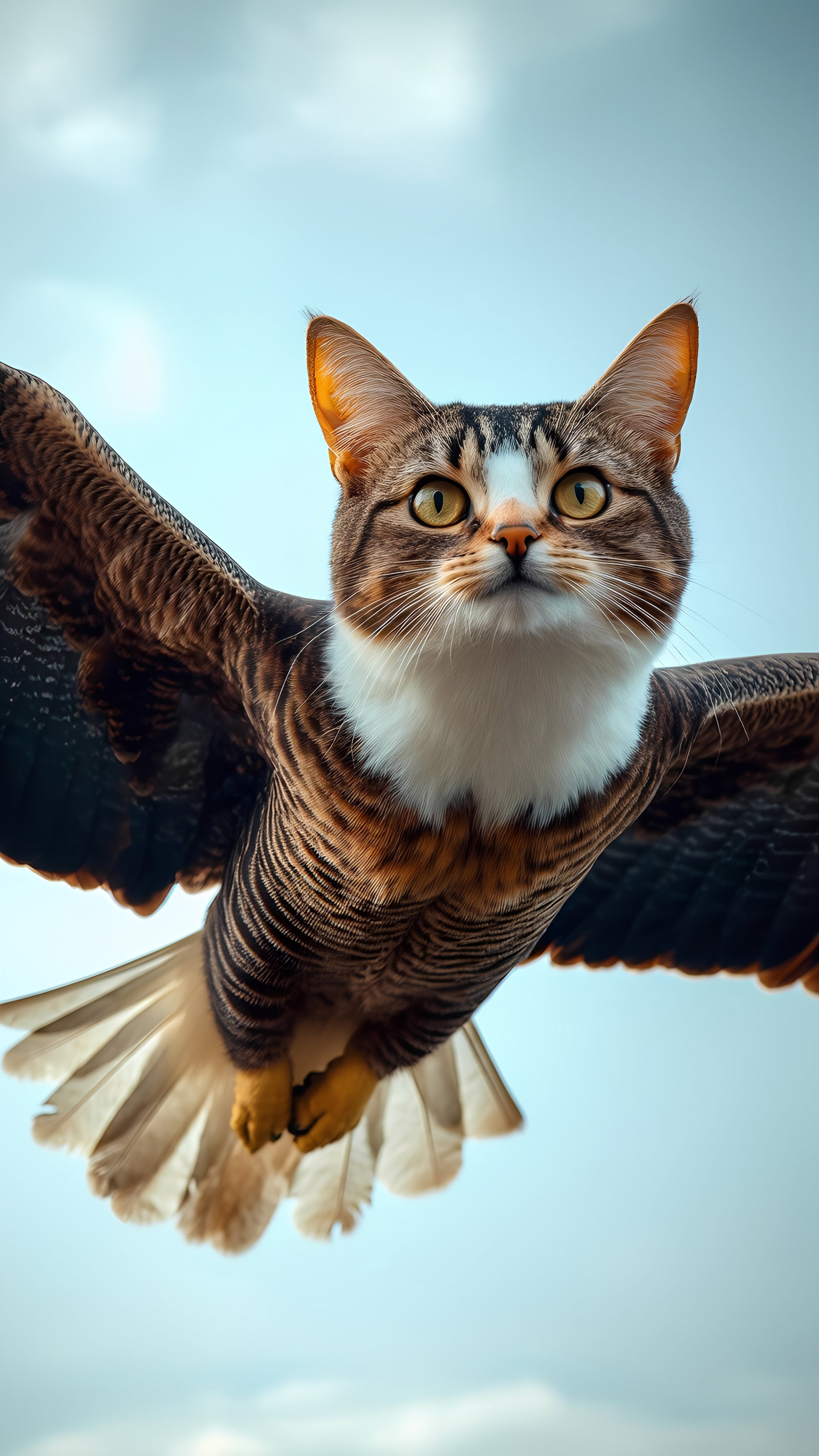 Cat Bird Hybrid Realistic Tabby Raptor Combination 3