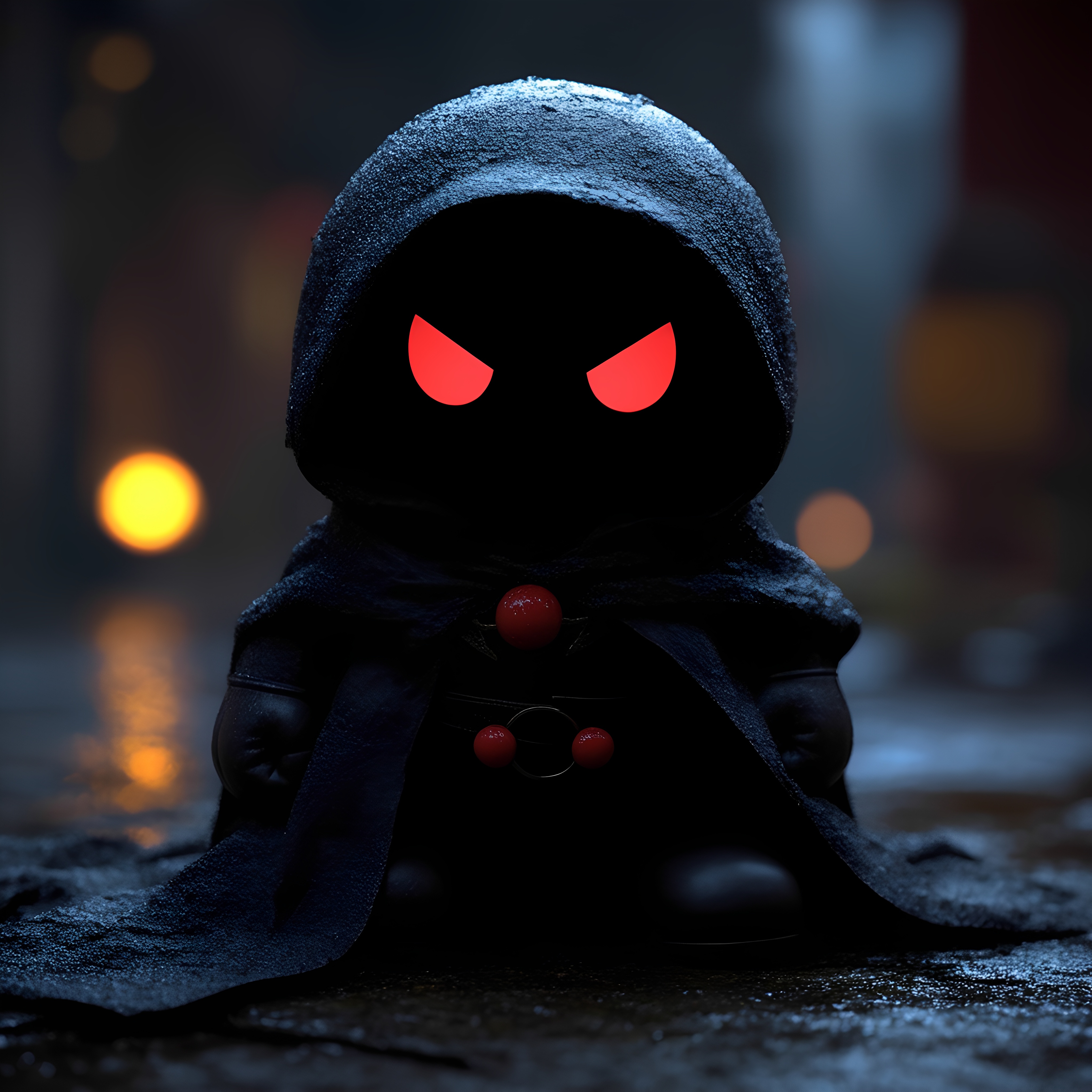 Chibi Hooded Character Glowing Eyes 1
