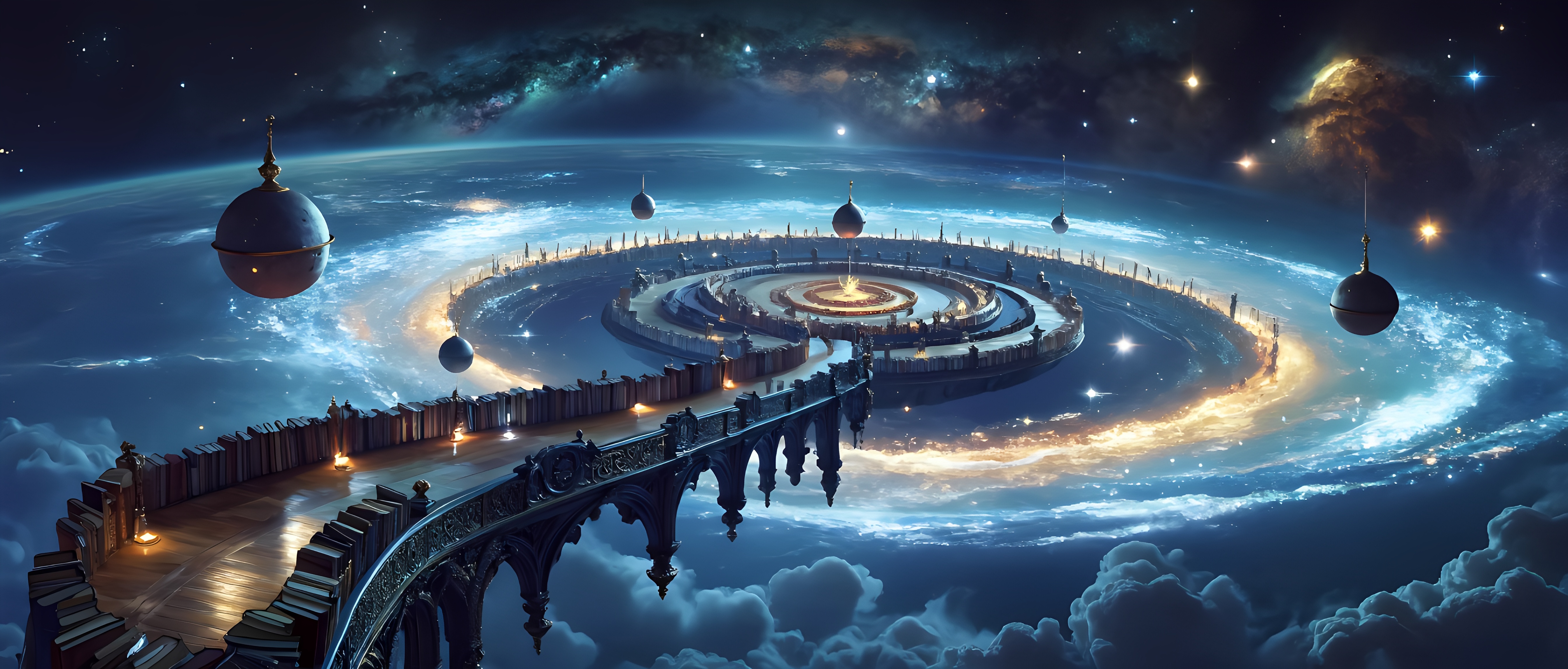 Cosmic Bridge Floating Galaxy Landscape 4