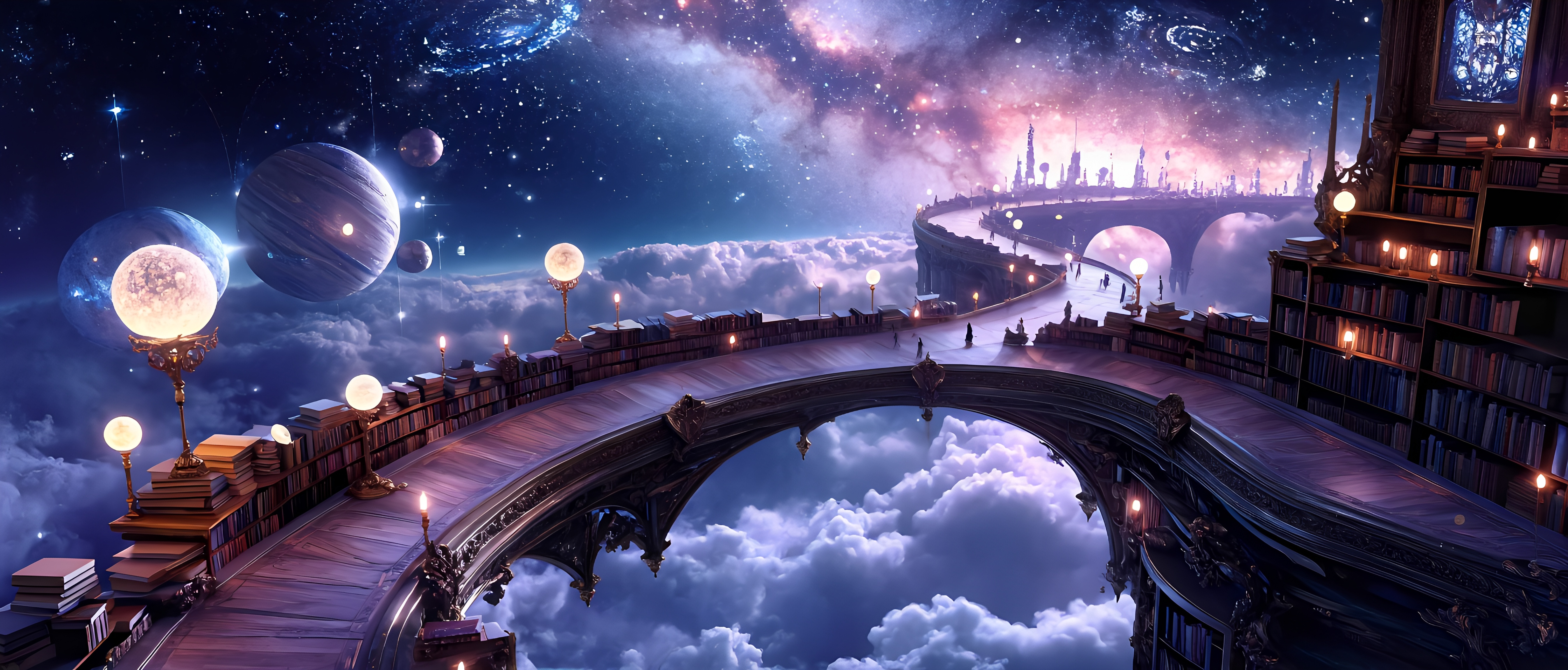 Cosmic Bridge Floating Galaxy Landscape 5