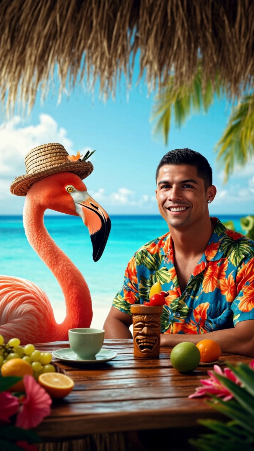 Cristiano Ronaldo Tropical Bar Flamingo Vacation Video – video thumbnail