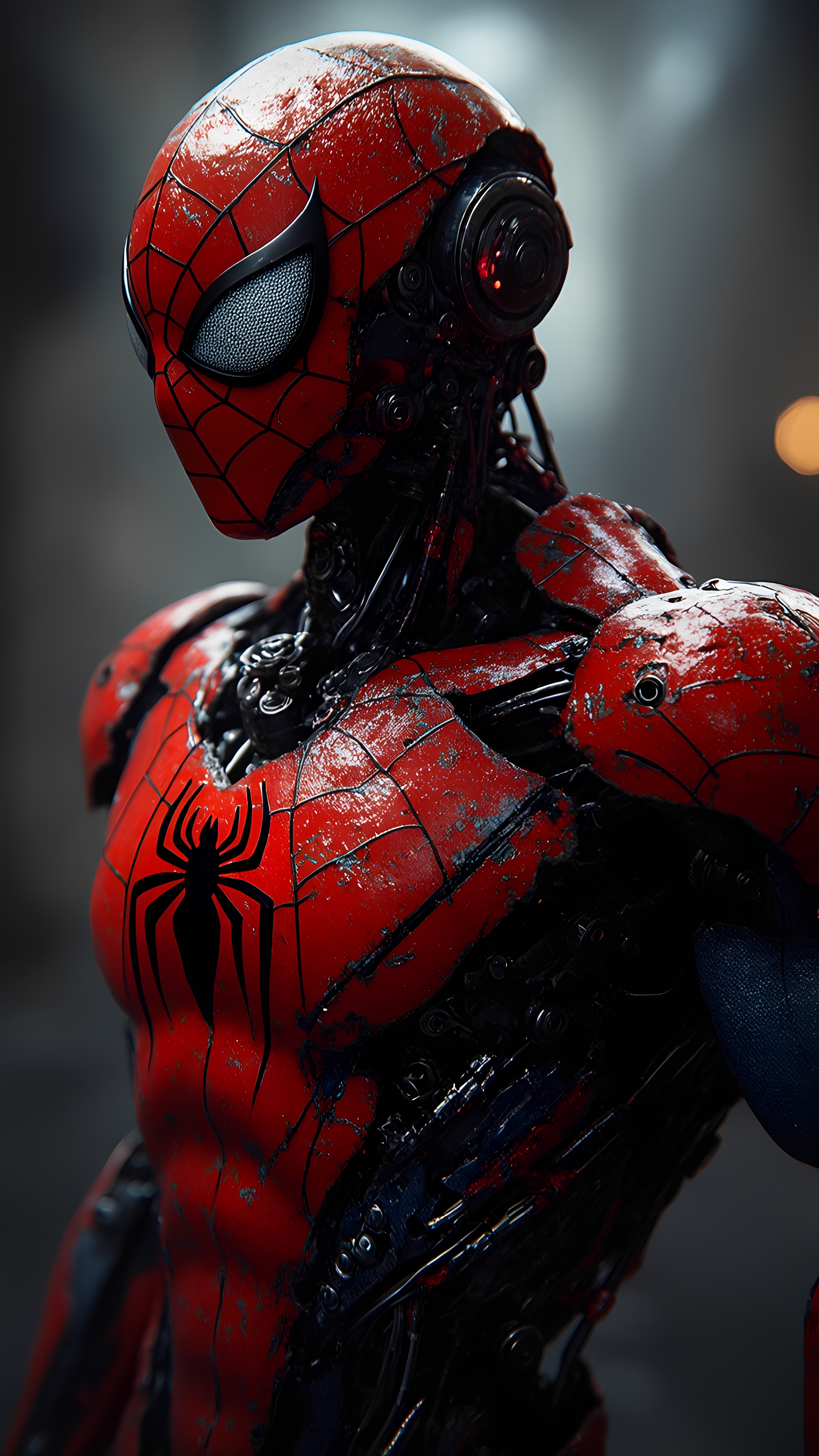 Cyborg Spider Man Robotic Closeup 1