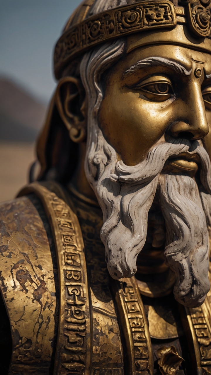 Detailed Ancient Indian Stone Deity Sculpture Closeup 4