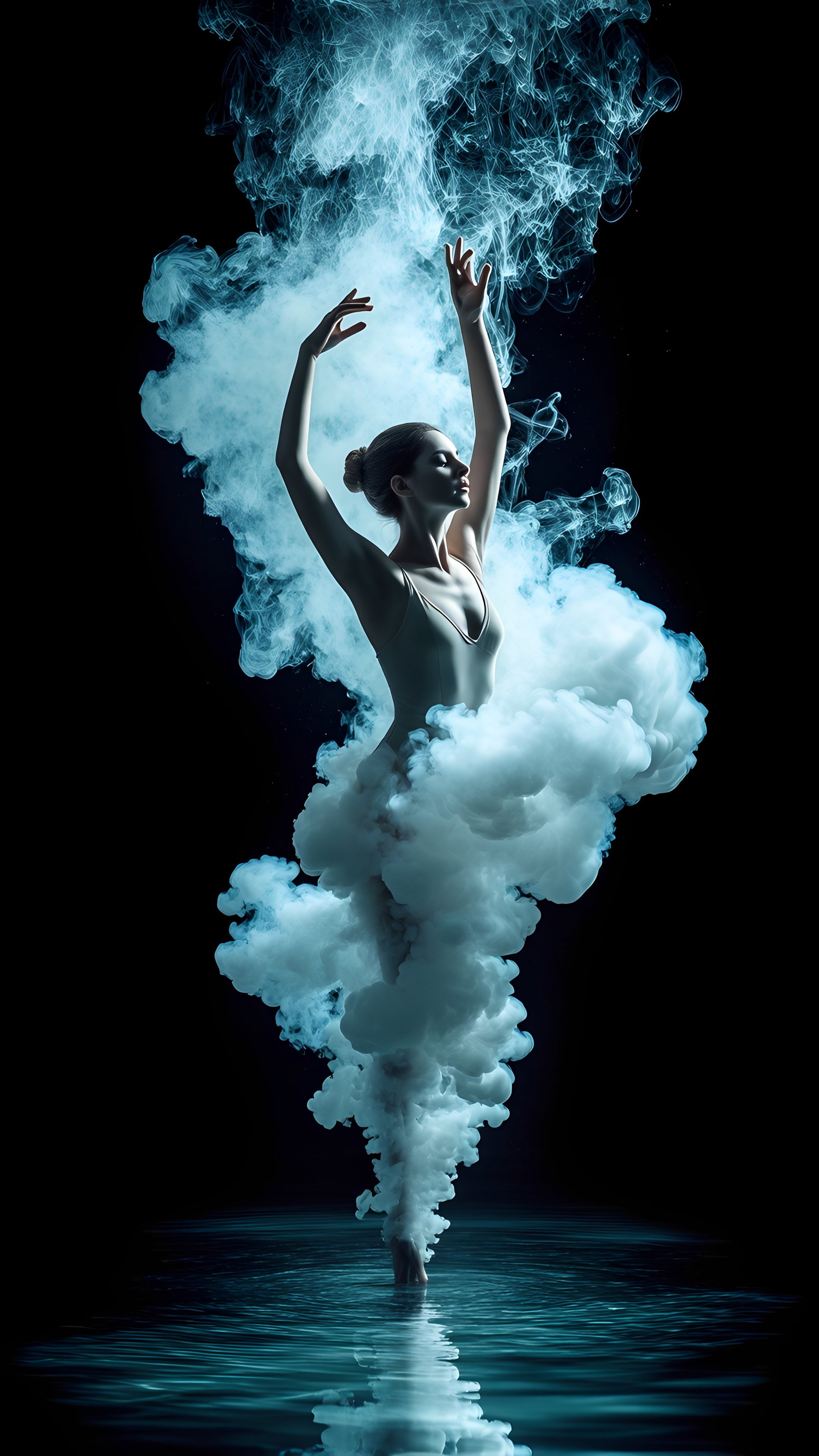 Ethereal Ballet Dancers Smoke Water 3