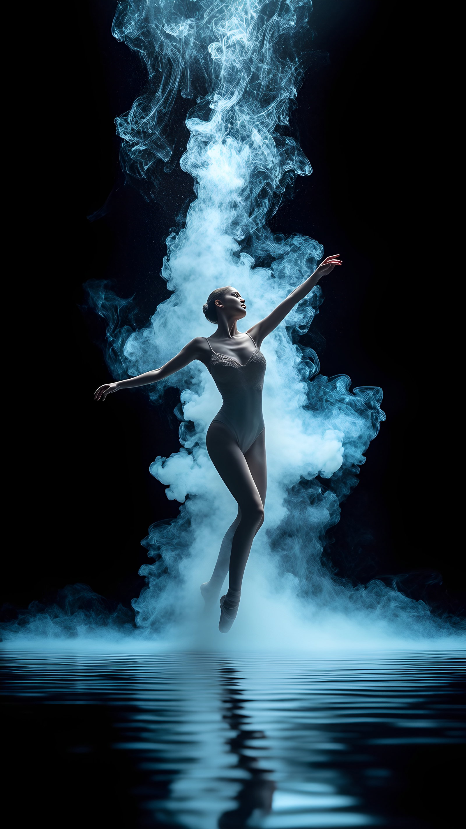Ethereal Ballet Dancers Smoke Water 4