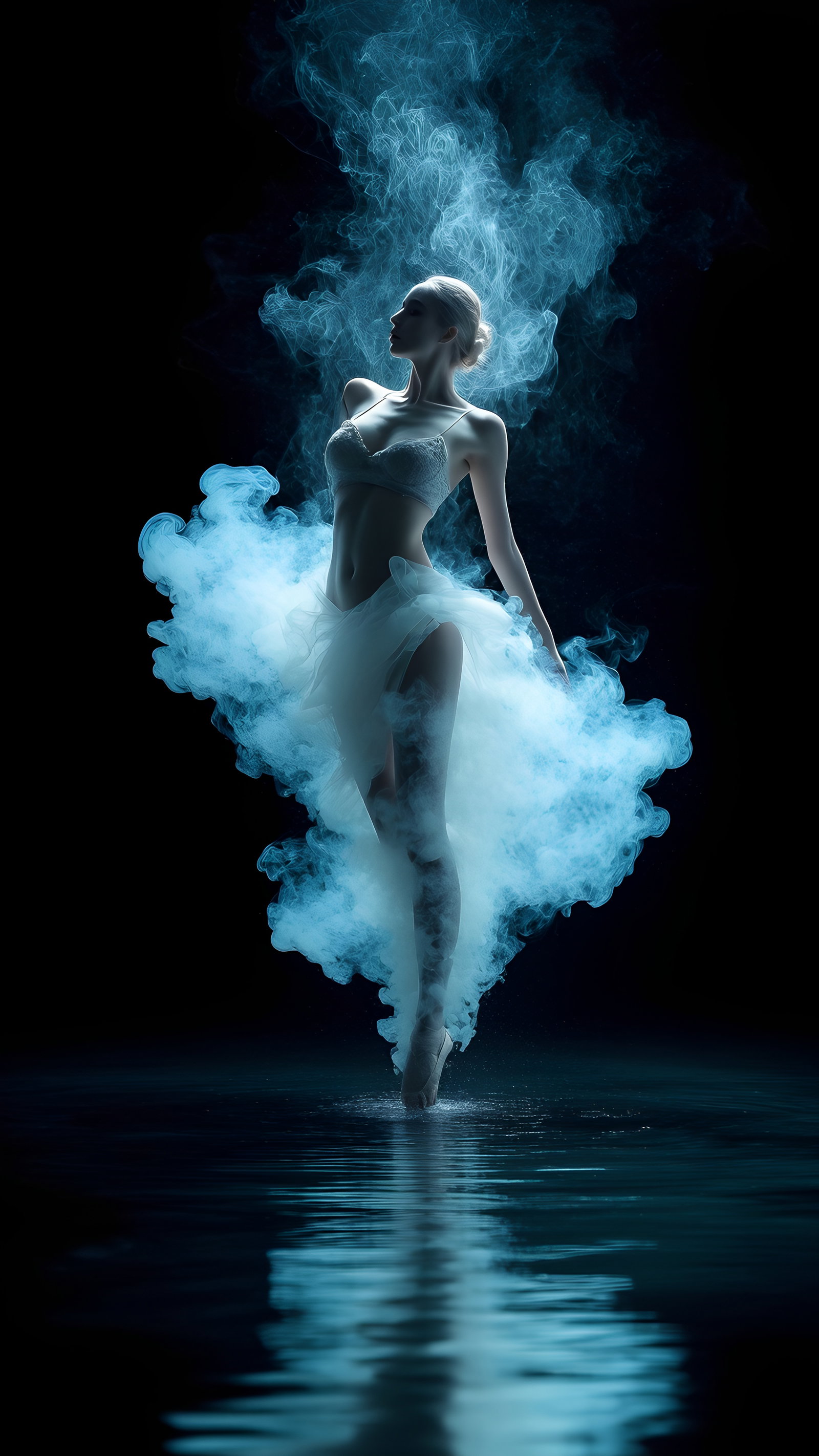 Ethereal Ballet Dancers Smoke Water 5