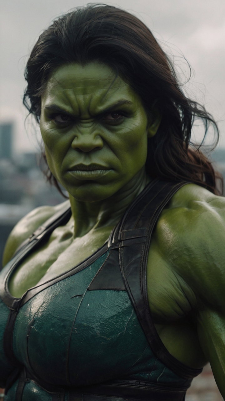Female Hulk Muscular Closeup 2