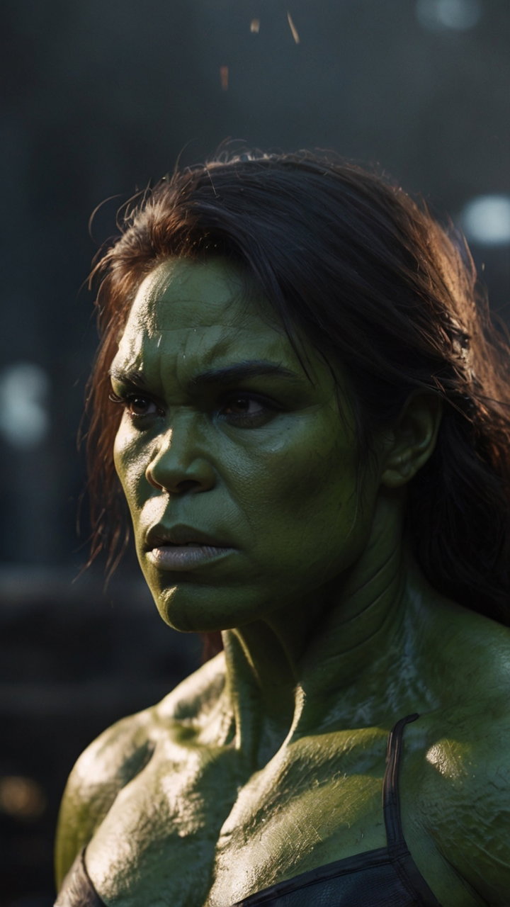 Female Hulk Muscular Closeup 3