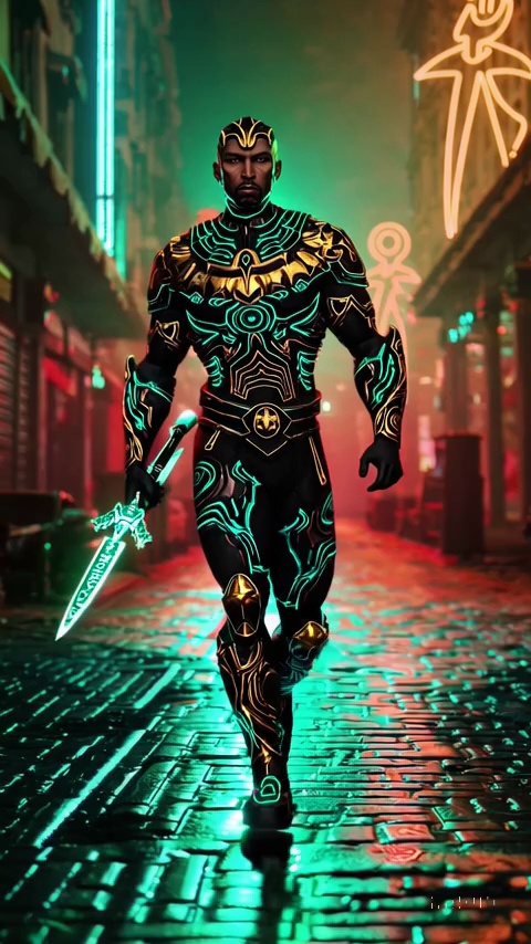 Futuristic Egyptian Warrior Neon Cairo Video 5 Thumbnail