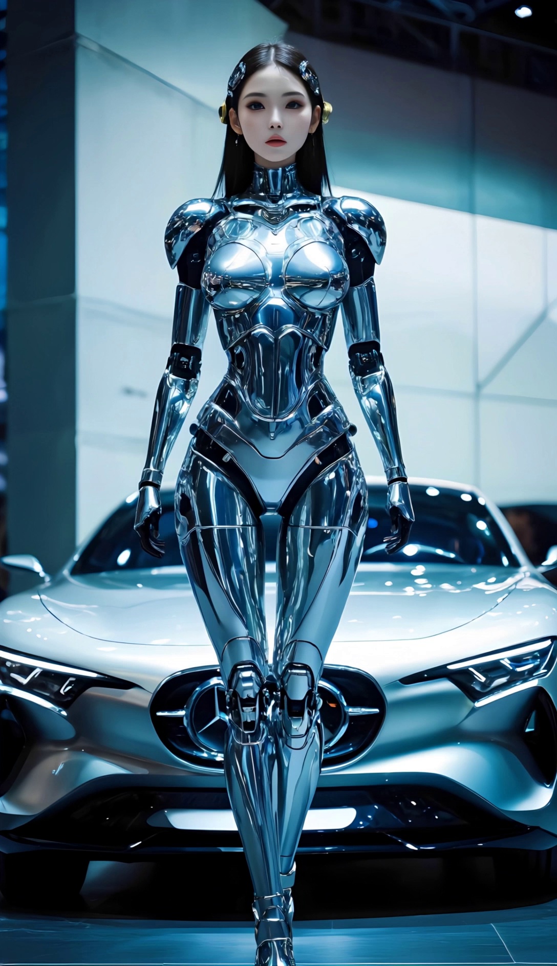 Futuristic Female Robot Mercedes Video – video thumbnail