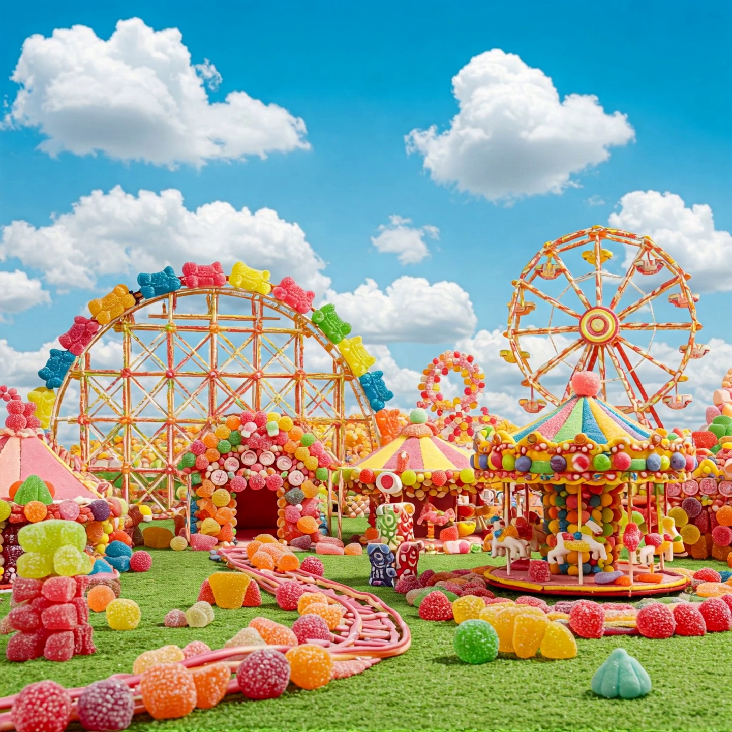 Gummy Rollercoaster Lollipop Ferris Wheel Candyland Video – video thumbnail