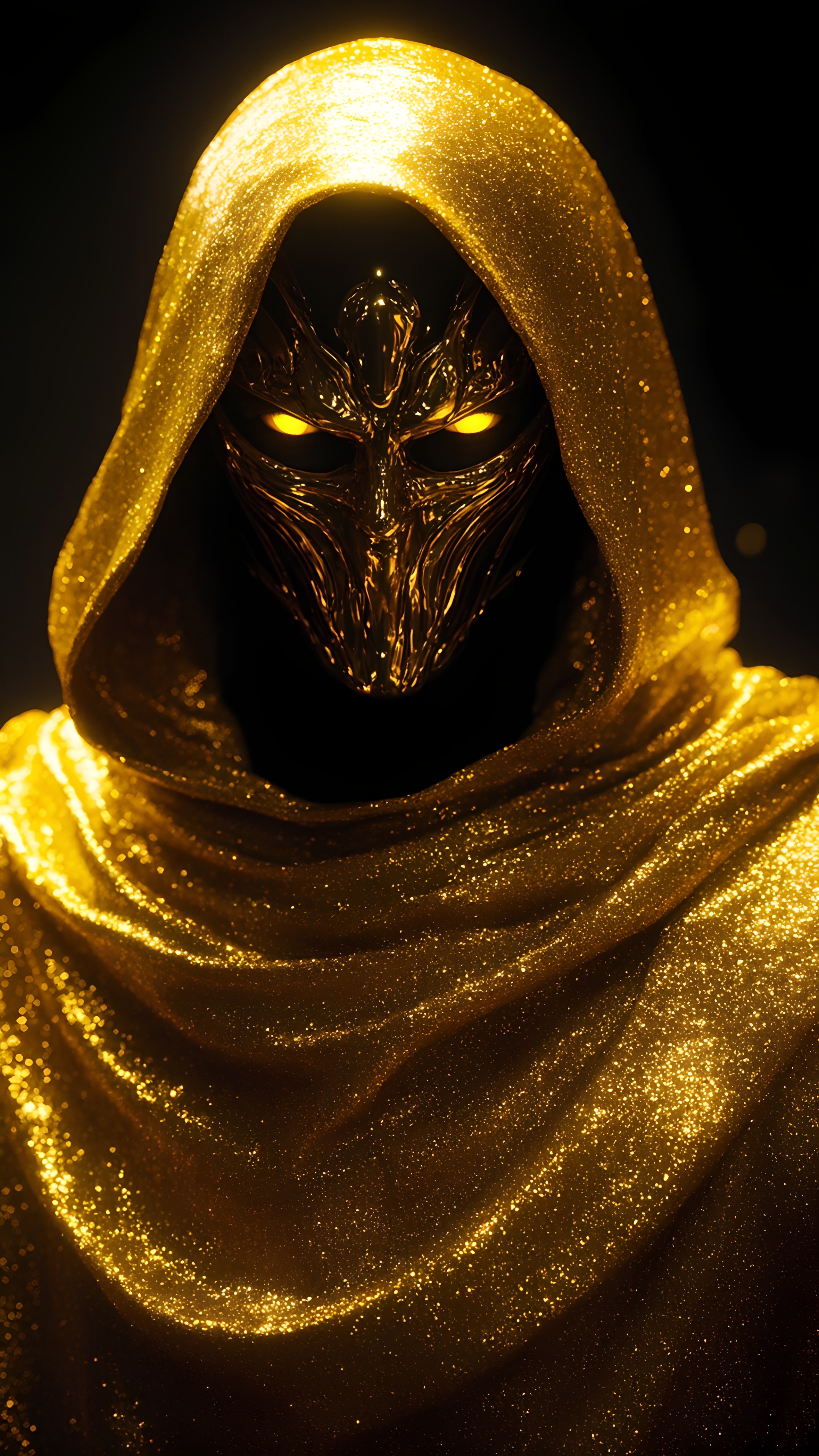 Hooded Glittering Cloak Mask Glow 1
