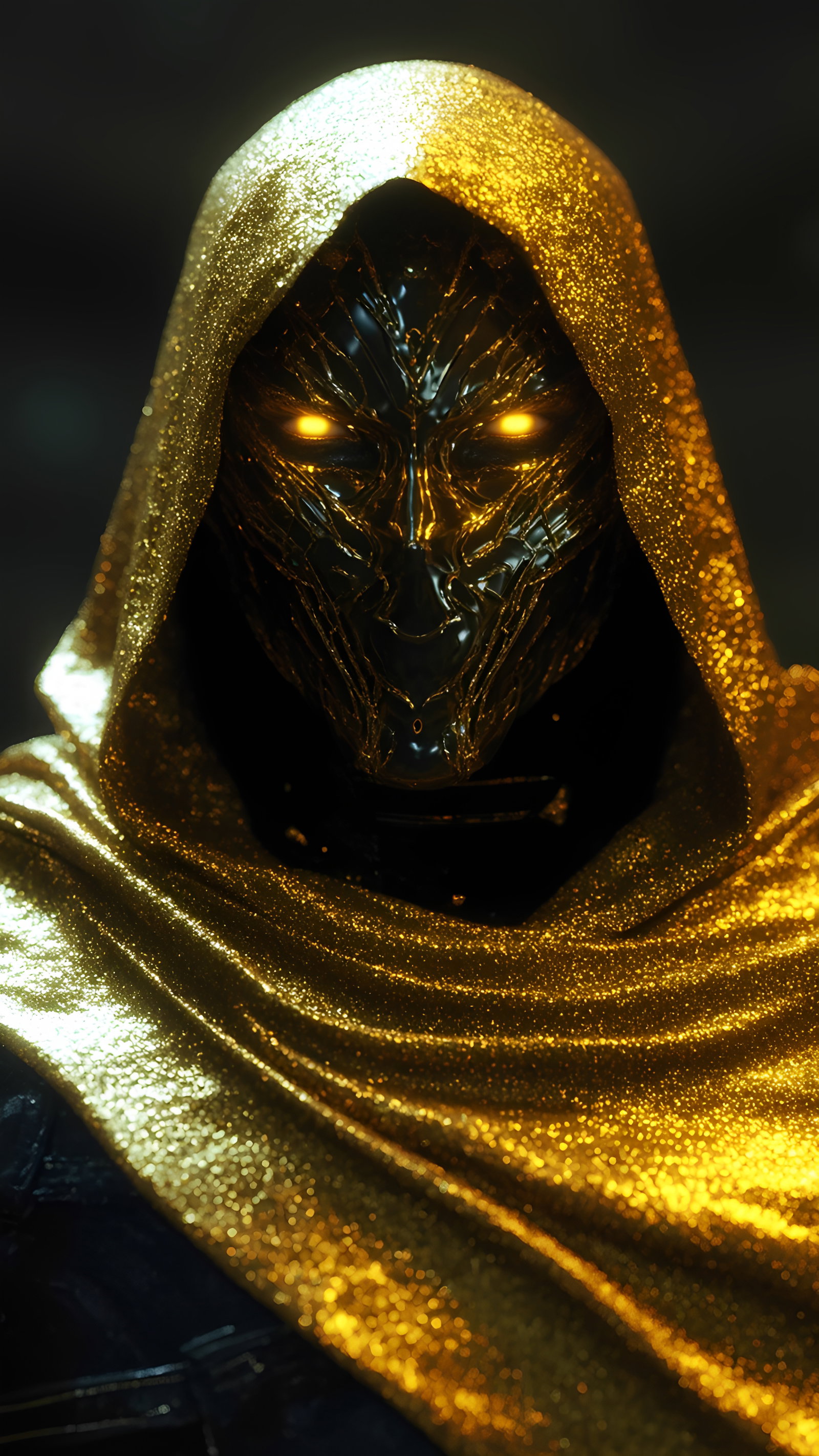Hooded Glittering Cloak Mask Glow 2