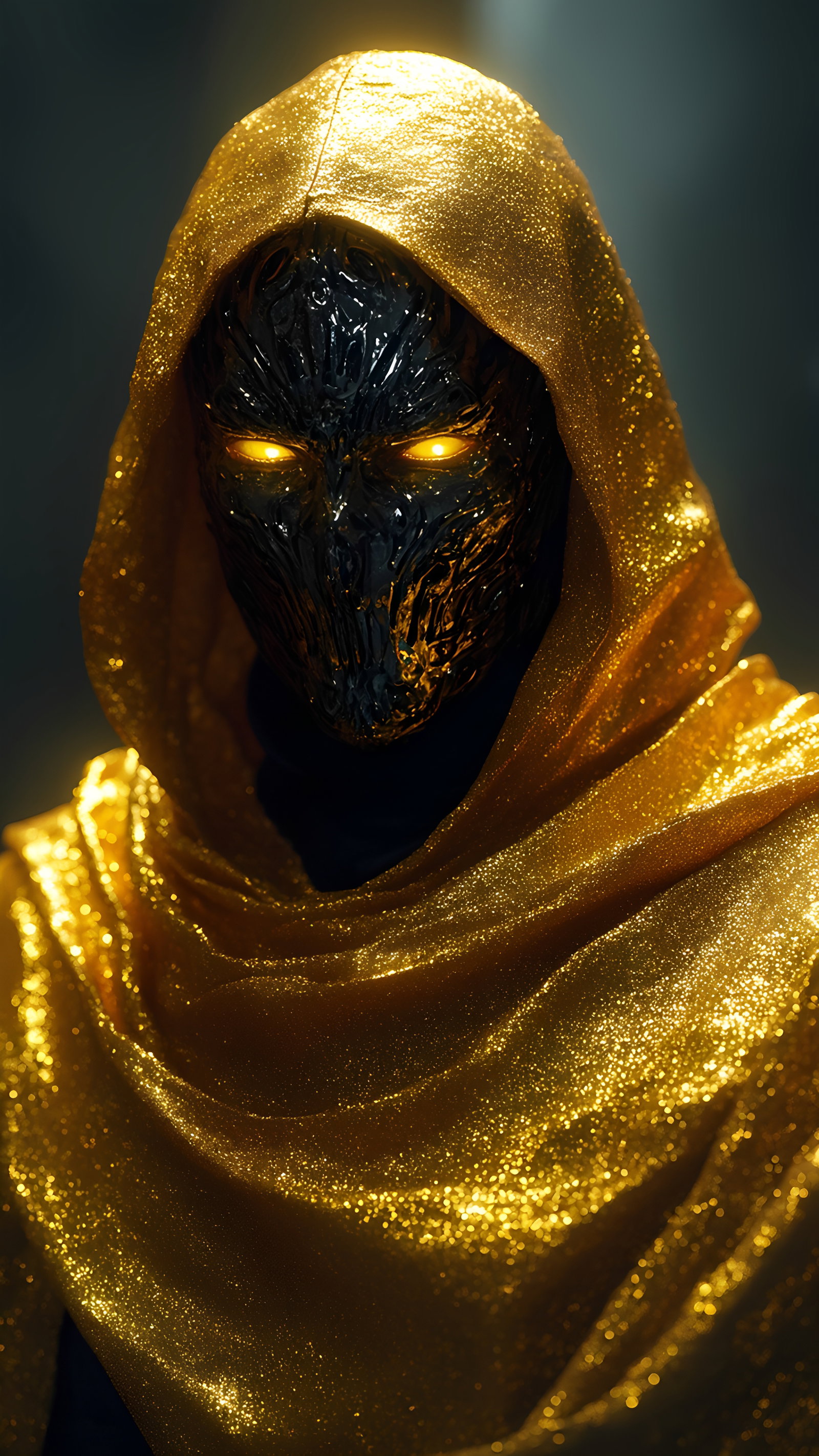 Hooded Glittering Cloak Mask Glow 3