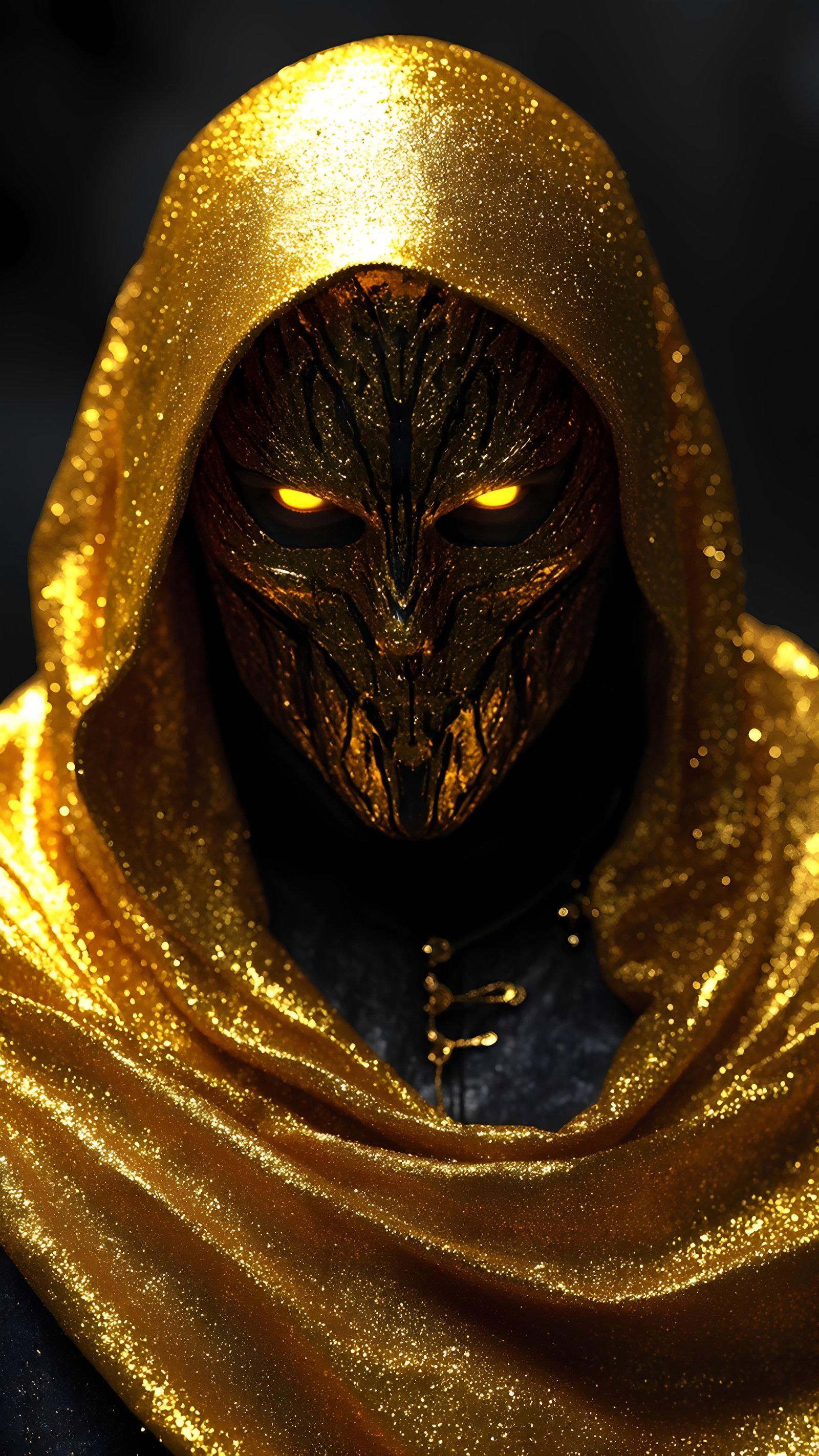 Hooded Glittering Cloak Mask Glow 4