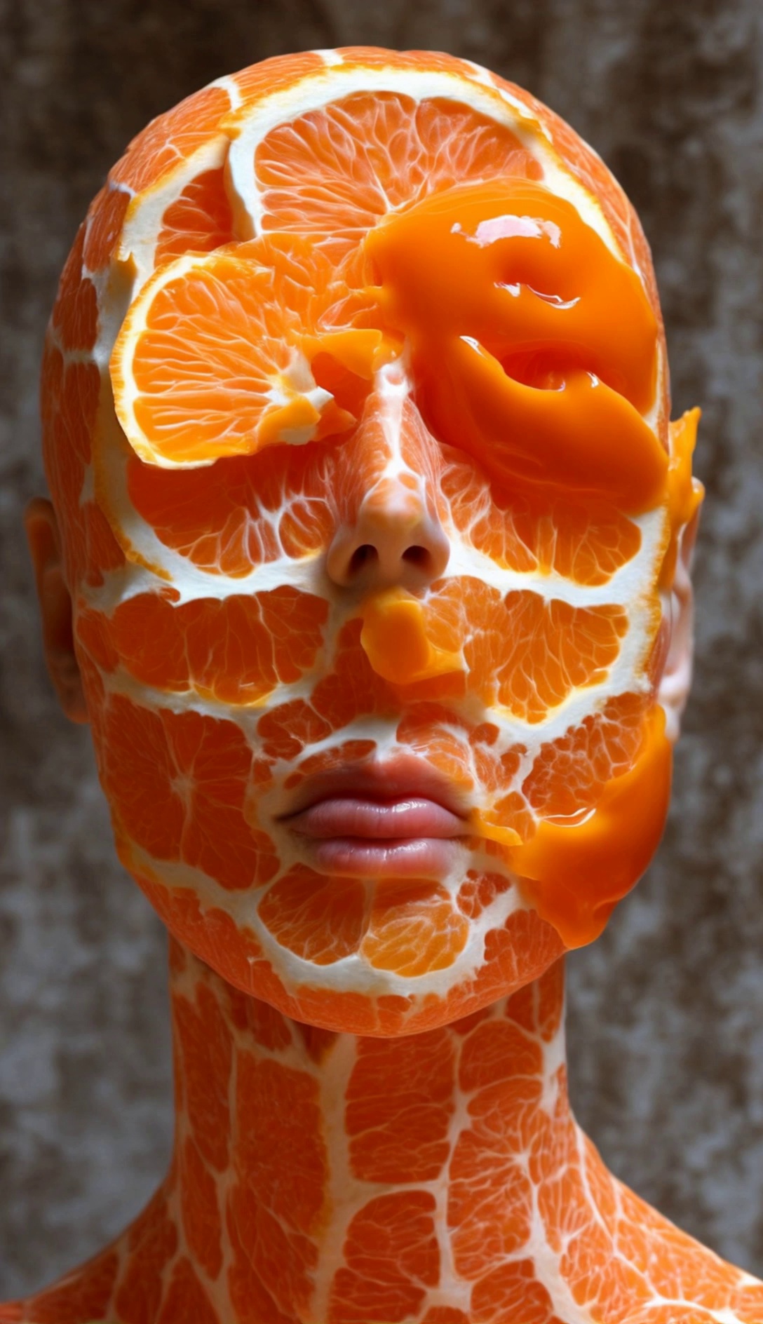 Human Head Orange Slices Orange Juice Drip Video – video thumbnail