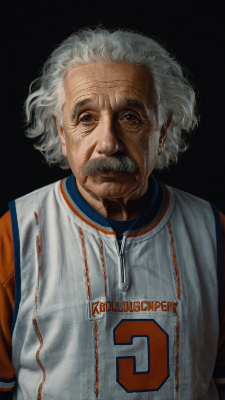 Humorous Portraits Of Einstein As Retro Basketball Player 4