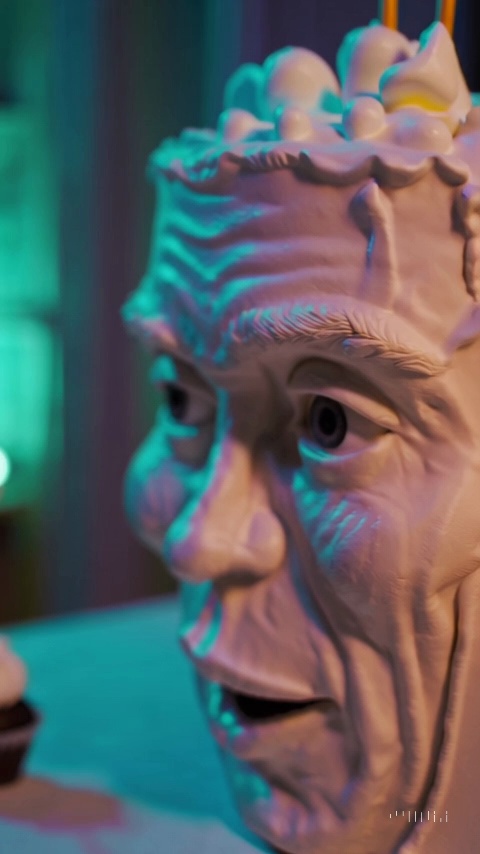 Hyperrealistic Human Cake Face Closeup Candle Video 5 Thumbnail