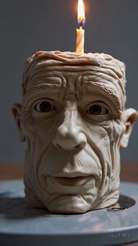 Hyperrealistic Human Cake Face Closeup Candle Video 6 Thumbnail