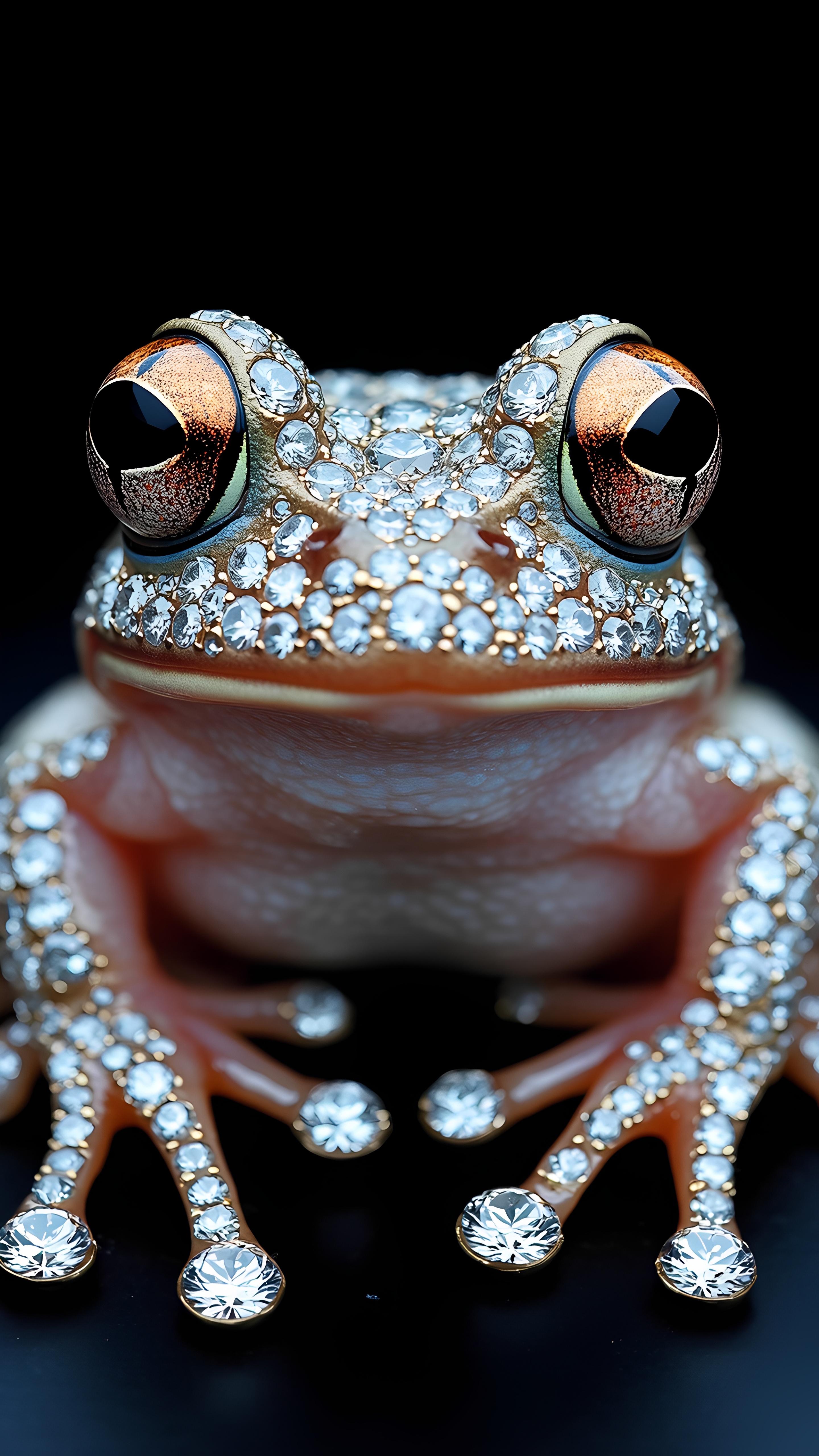 Jewel Studded Frog Closeup 1
