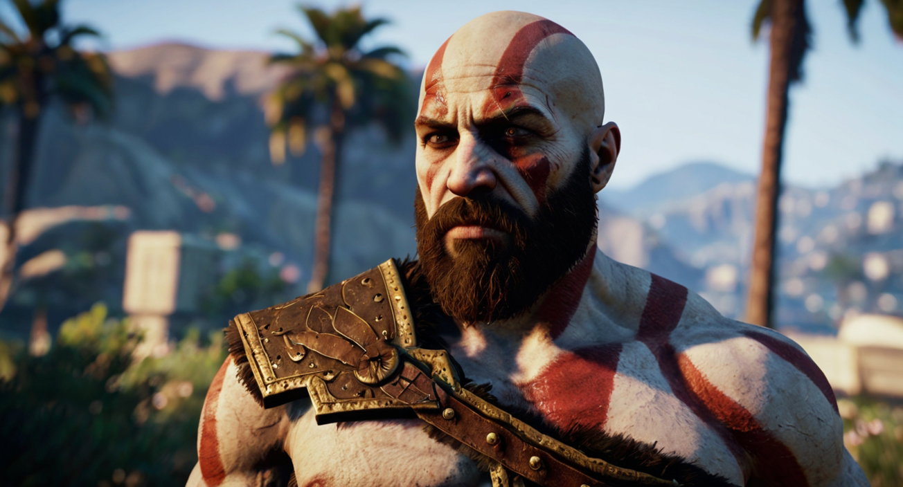 Kratos God Of War In Gta V Los Angeles 3