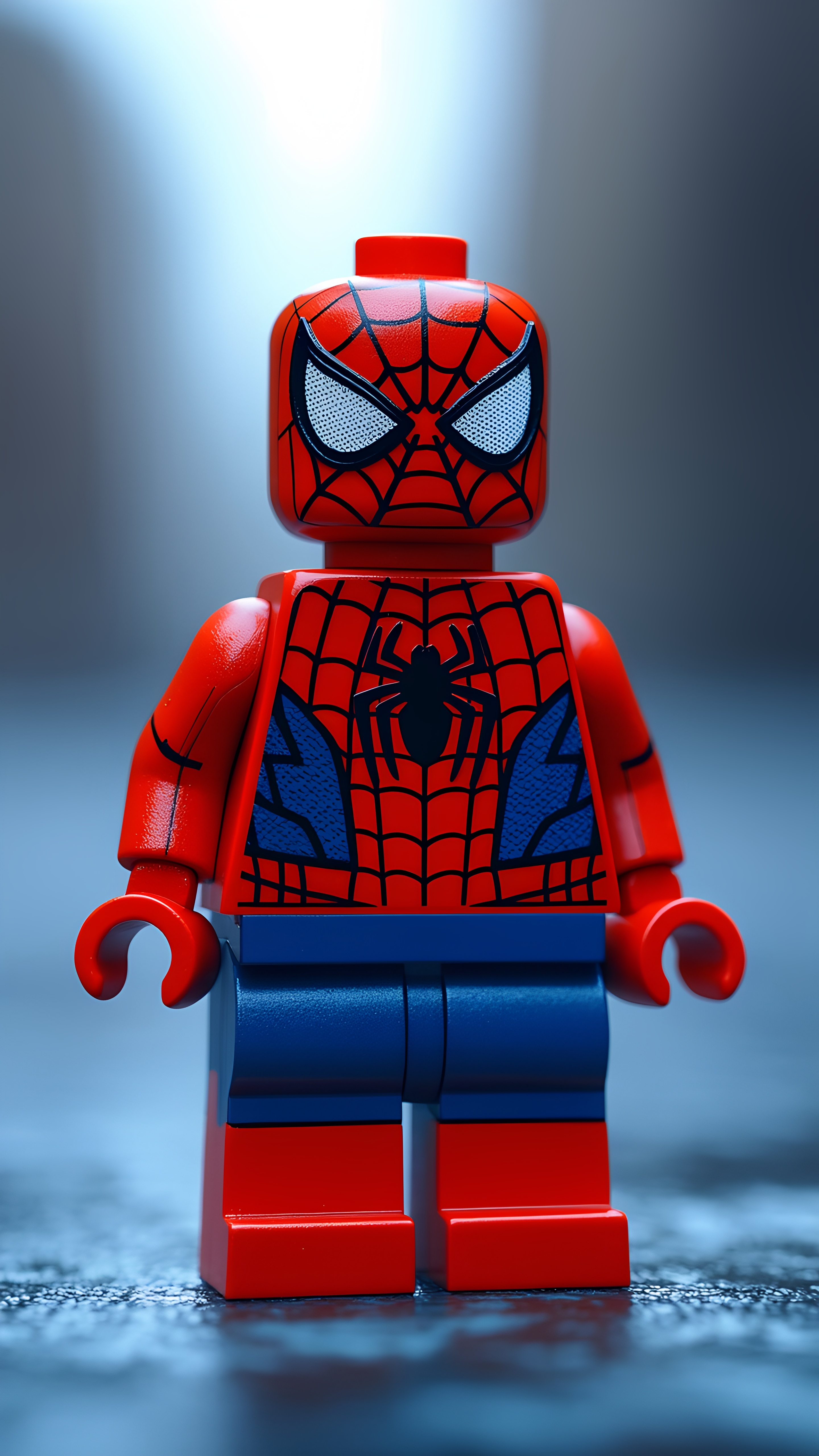 Lego Spiderman Closeup Dramatic Light