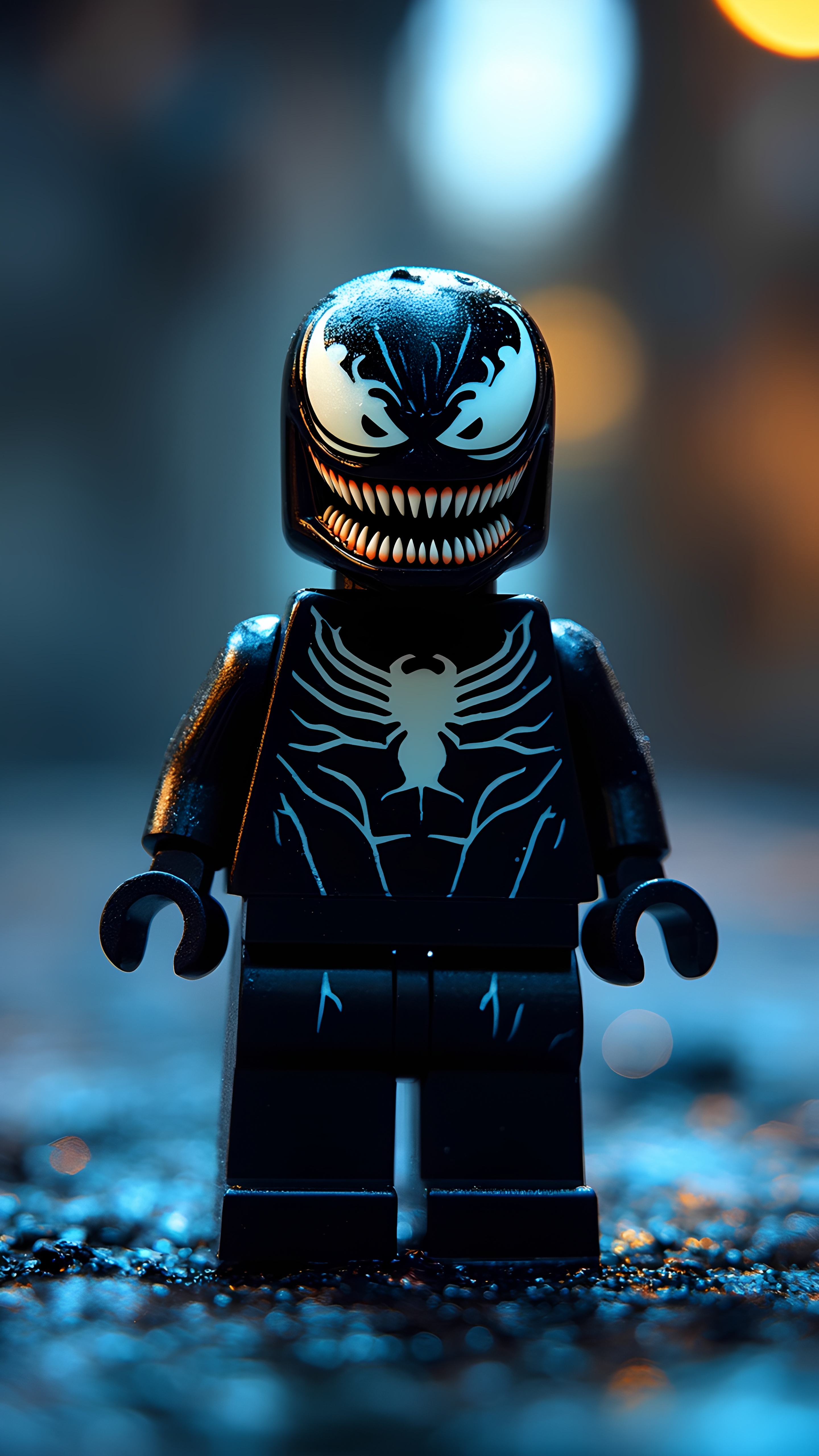 Lego Venom Closeup Bokeh Scene