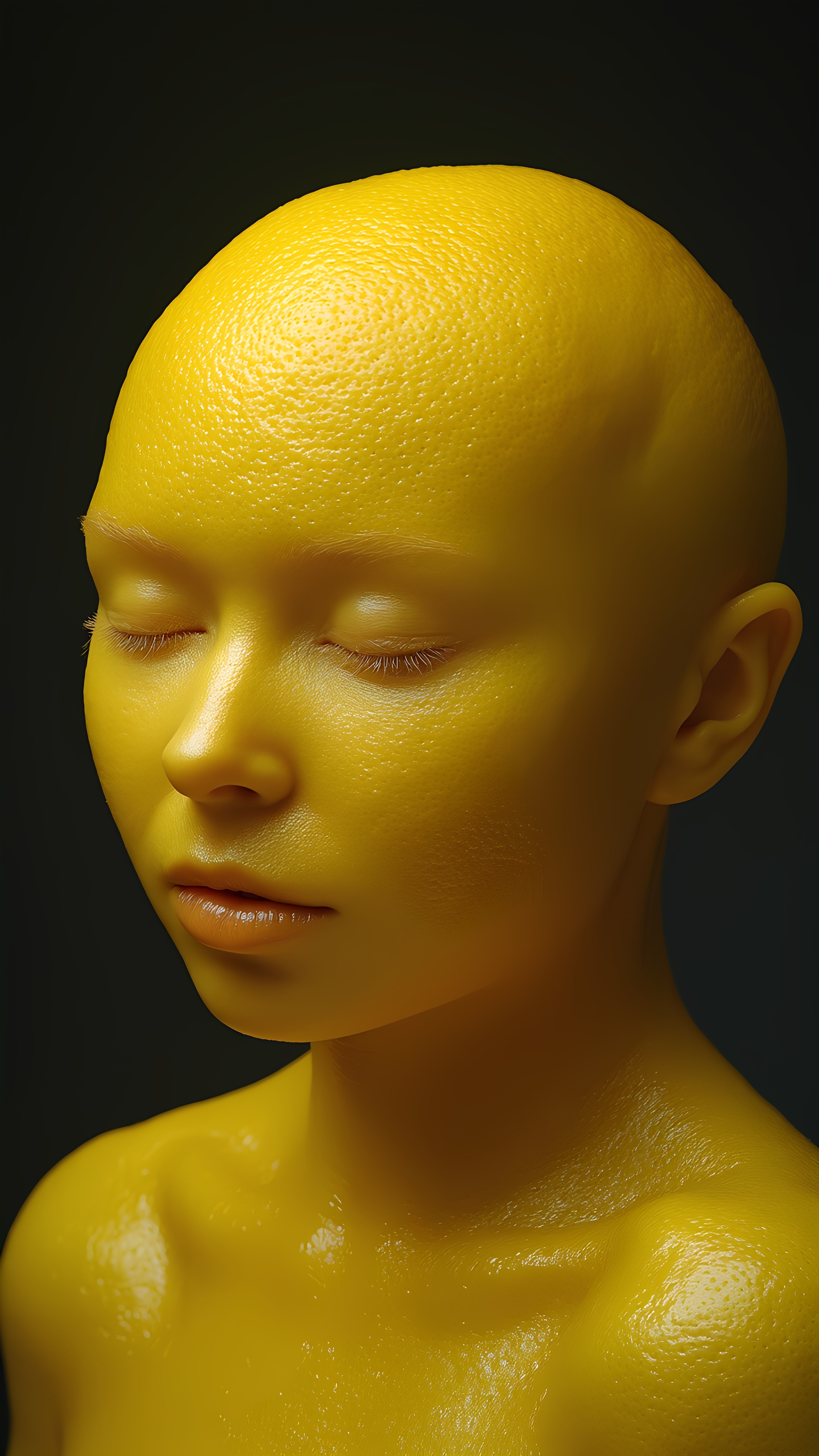 Lemon Textured Woman Portrait