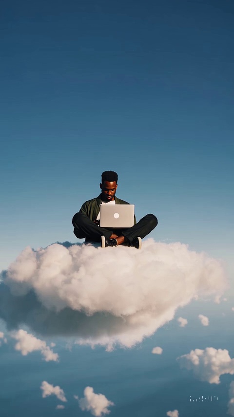 Levitating Man Cloud Laptop Video 1 – video thumbnail