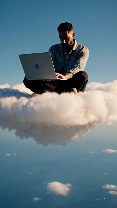 Levitating Man Cloud Laptop Video 2 Thumbnail
