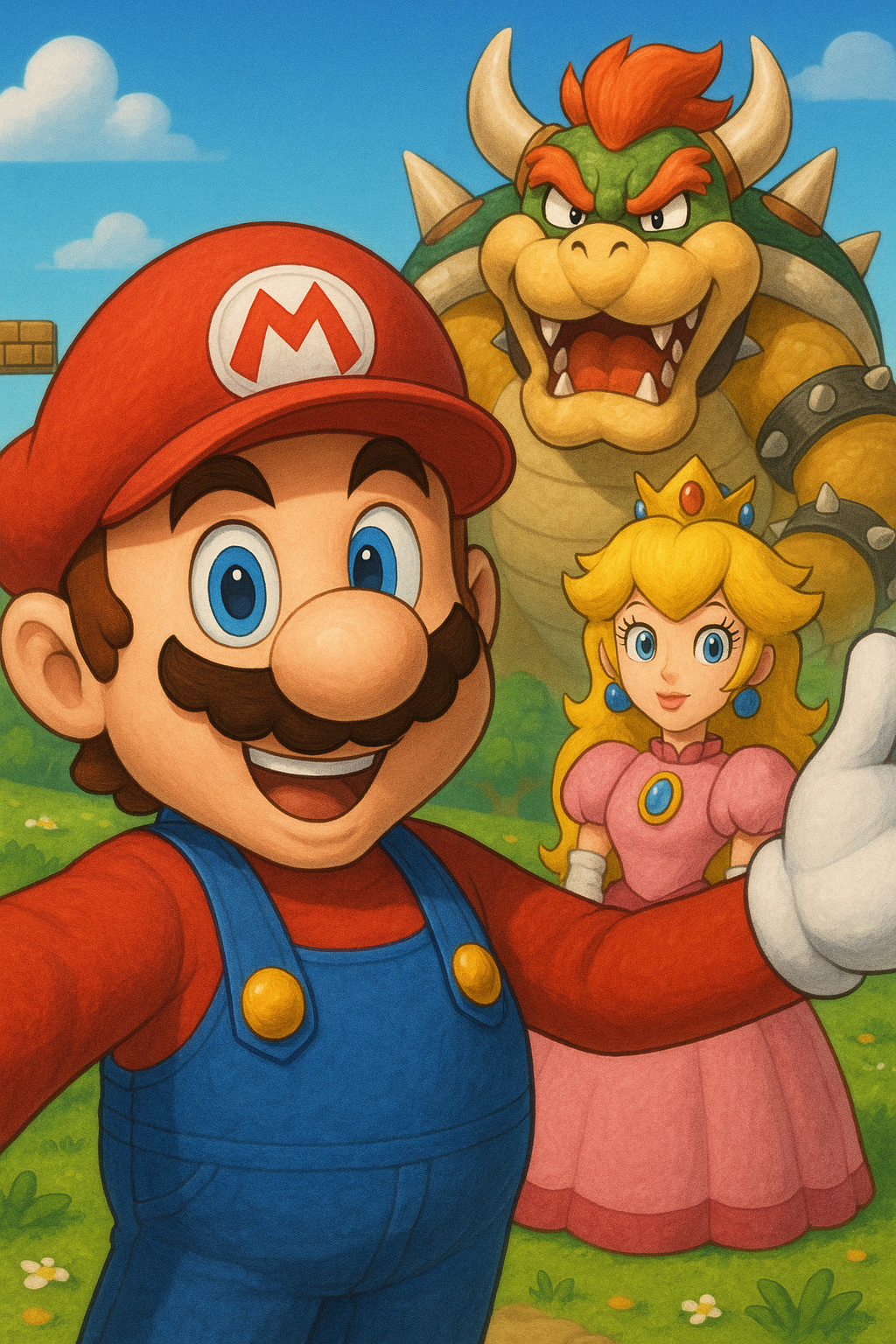 Mario Selfie Adventure With Peach And Bowser