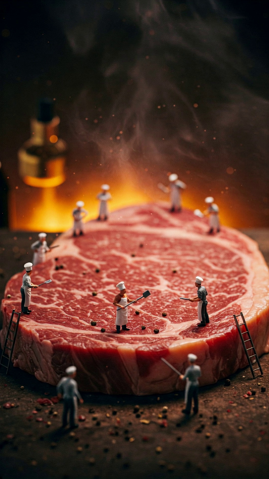 Miniature Chefs Prepping Raw Steak Video – video thumbnail