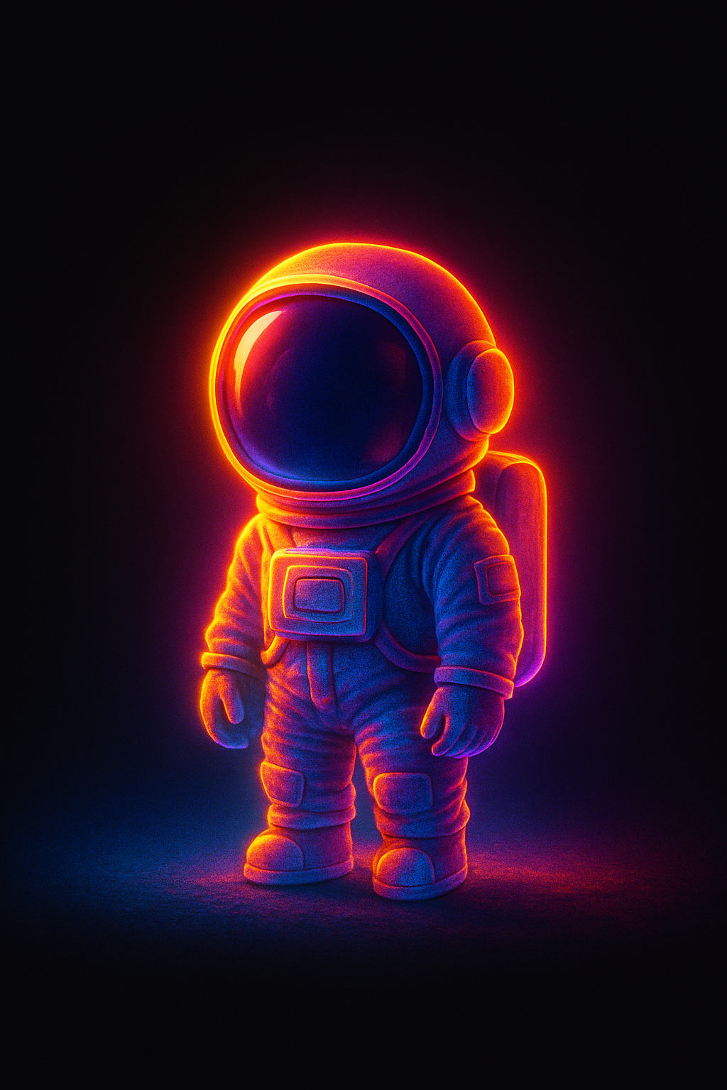 Neon Chibi Astronaut Dark Space 1
