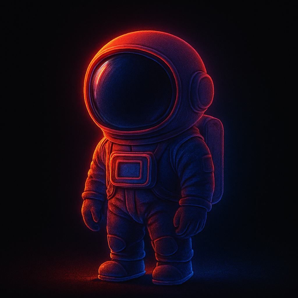 Neon Chibi Astronaut Dark Space 3