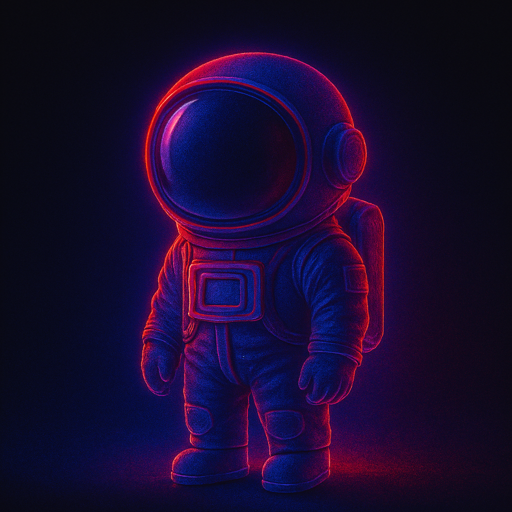 Neon Chibi Astronaut Dark Space 4