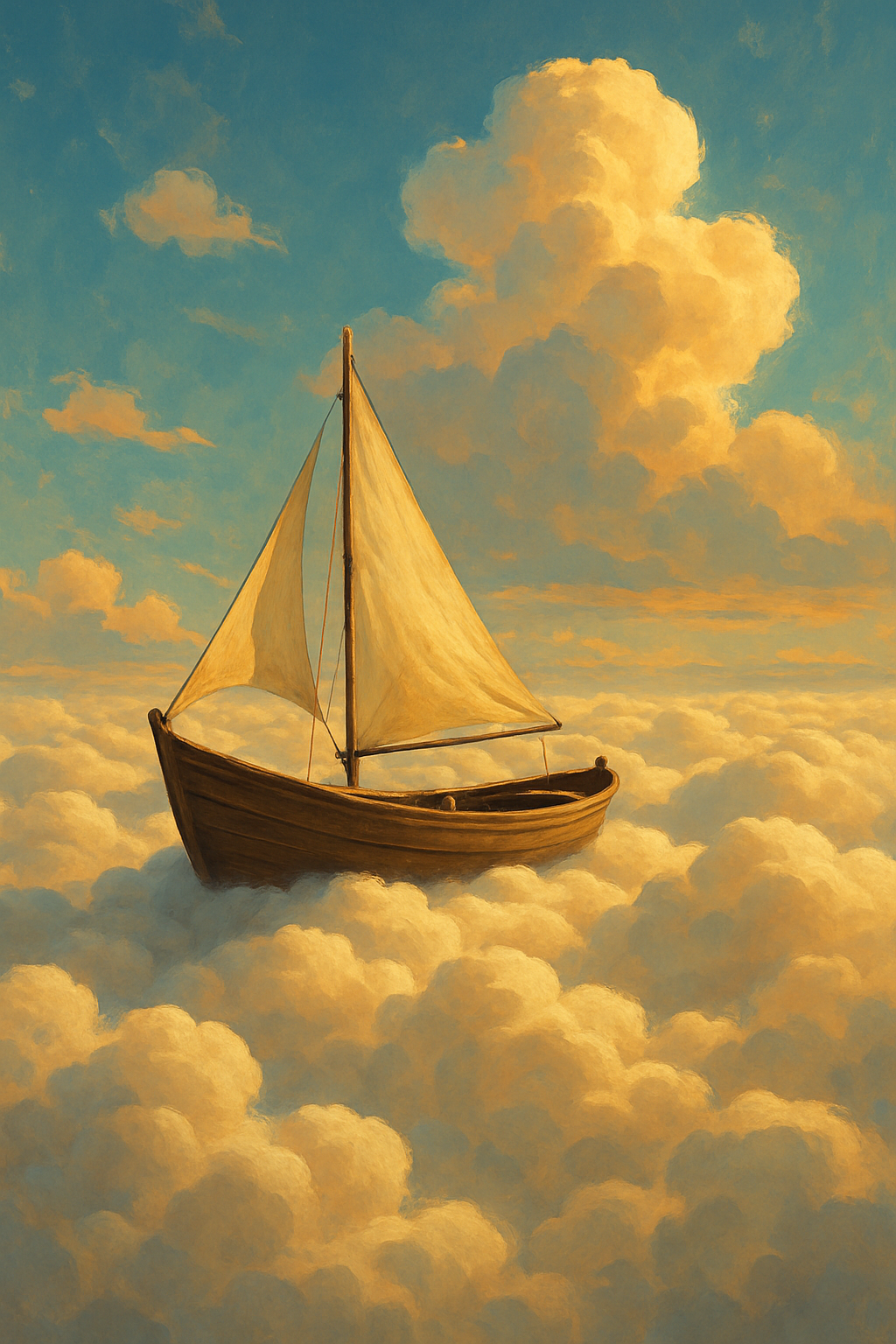 Sailboat Above Clouds Dreamy Sky 2