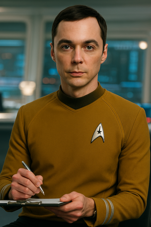 Sheldon Cooper Starfleet Uniform Scifi Portrait
