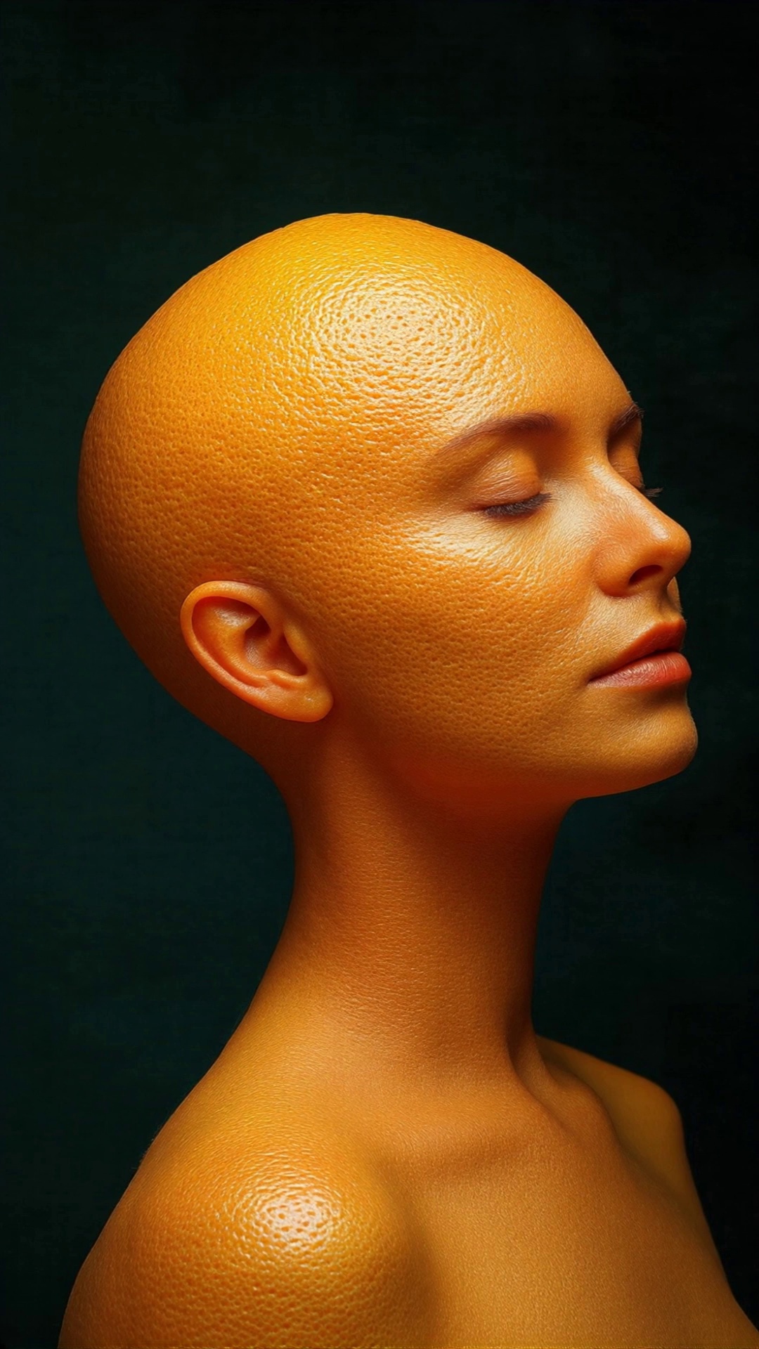 Surreal Human Orange Peel Split Head Orange Juice Flow Video 1 – video thumbnail