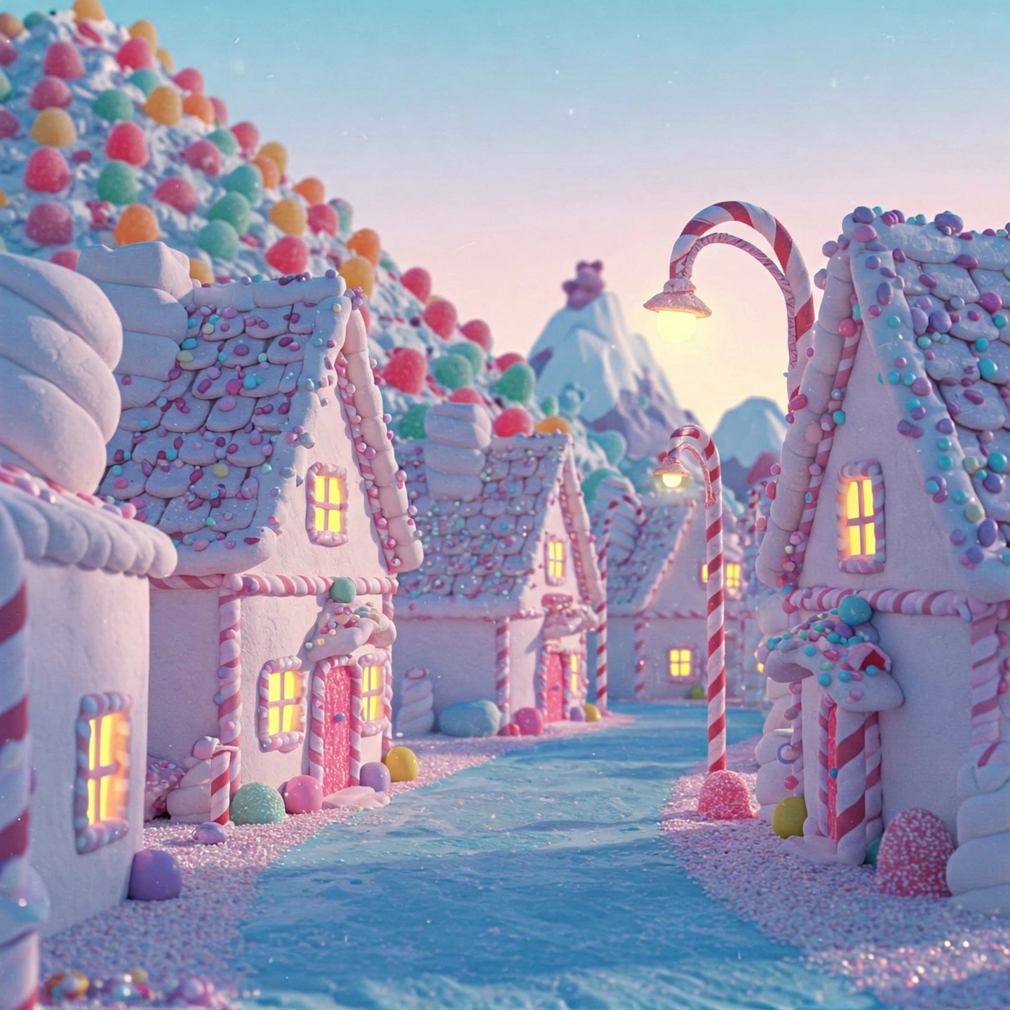 Sweet Village Pastel Clouds Candy Houses Video 2 Thumbnail