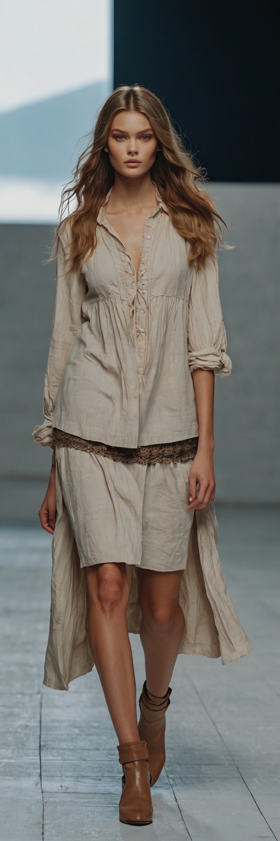 Top Model Runway Casual Linen Outfit