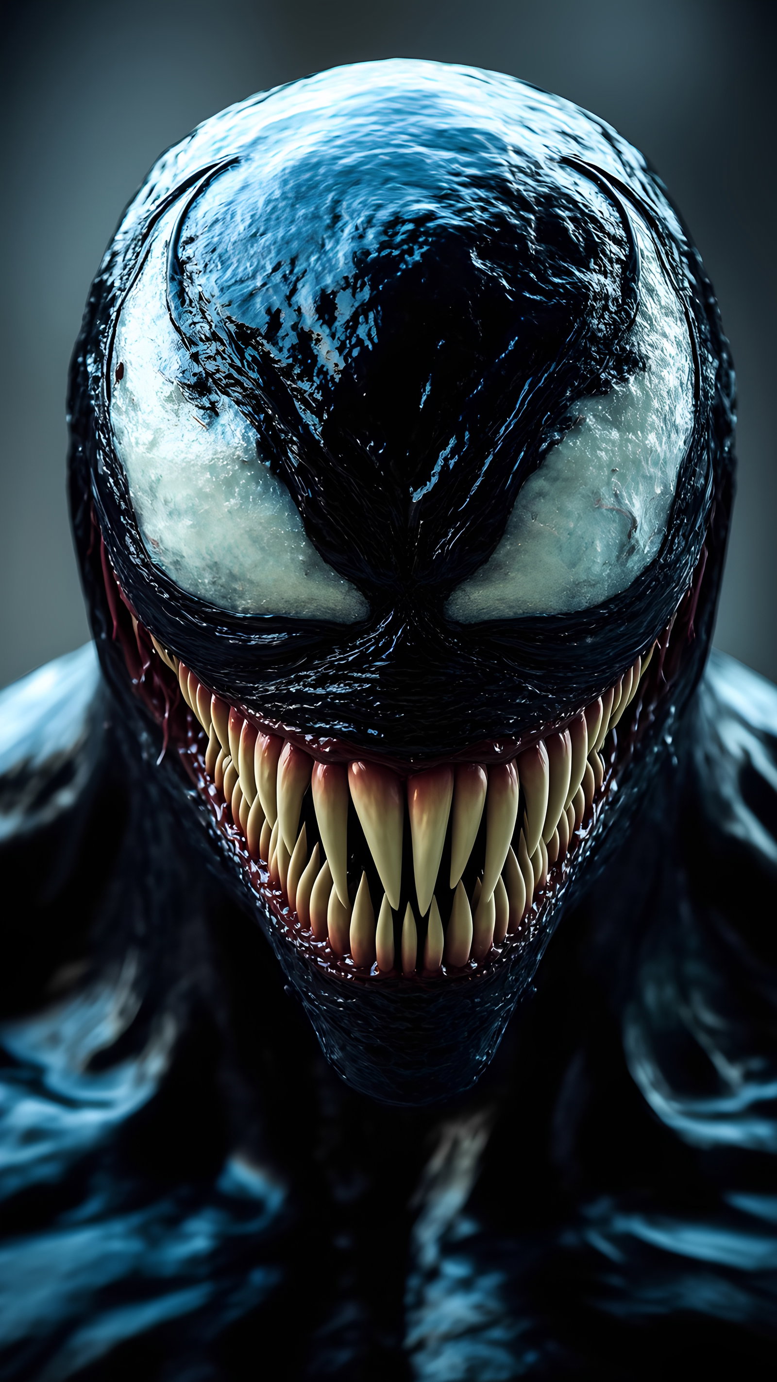Venom Closeup Teeth Tongue Dark 3
